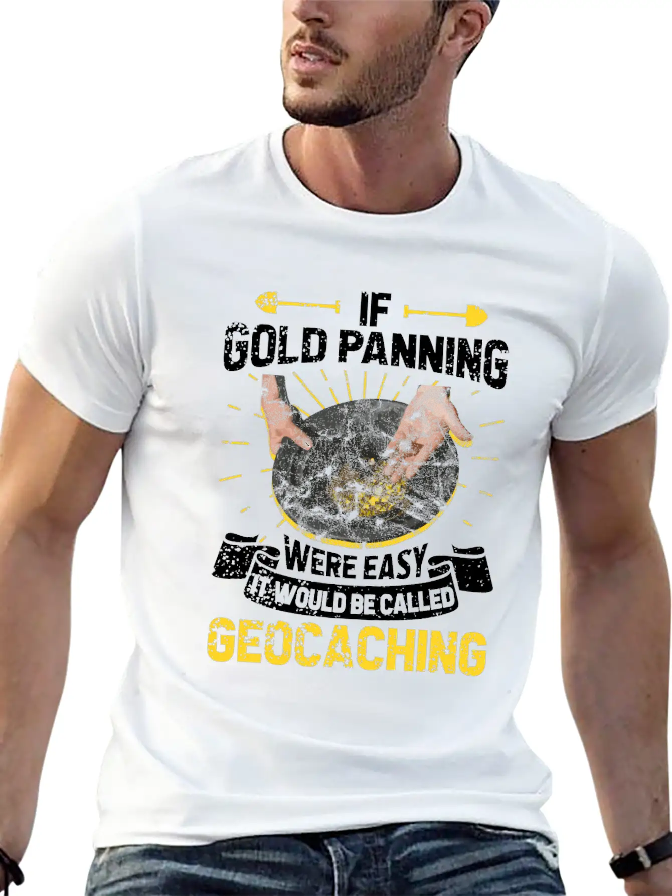 Gold Panning Gold Mining Unisex Short Sleeve Soft Cotton T-Shirt – Casual Everyday Wear