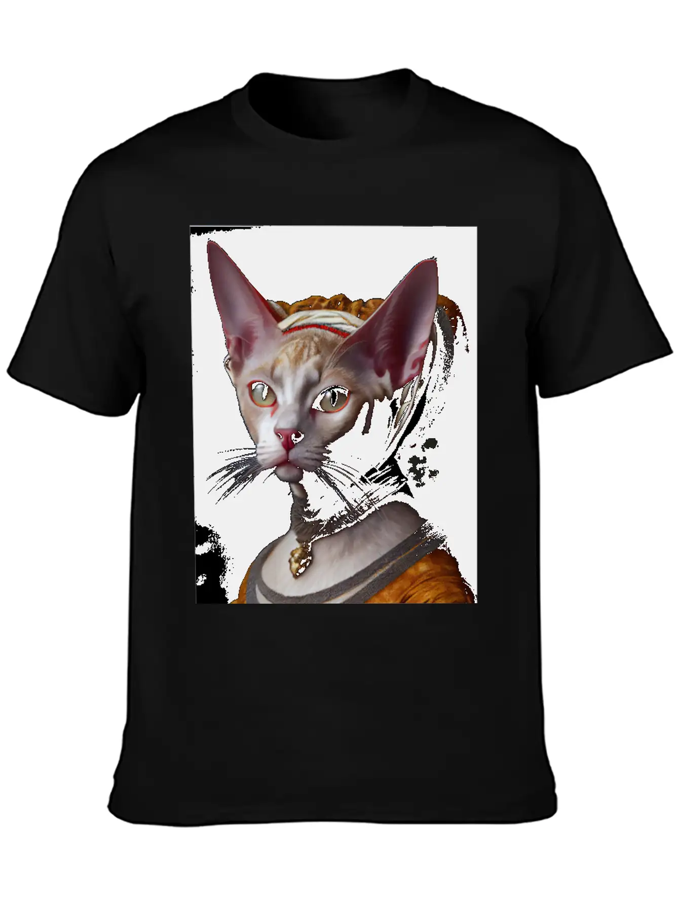 Gold Queen Devon Rex Cat Breed Portrait Royal Rena Timeless Short Sleeve Tee – Comfy And Minimalist Design
