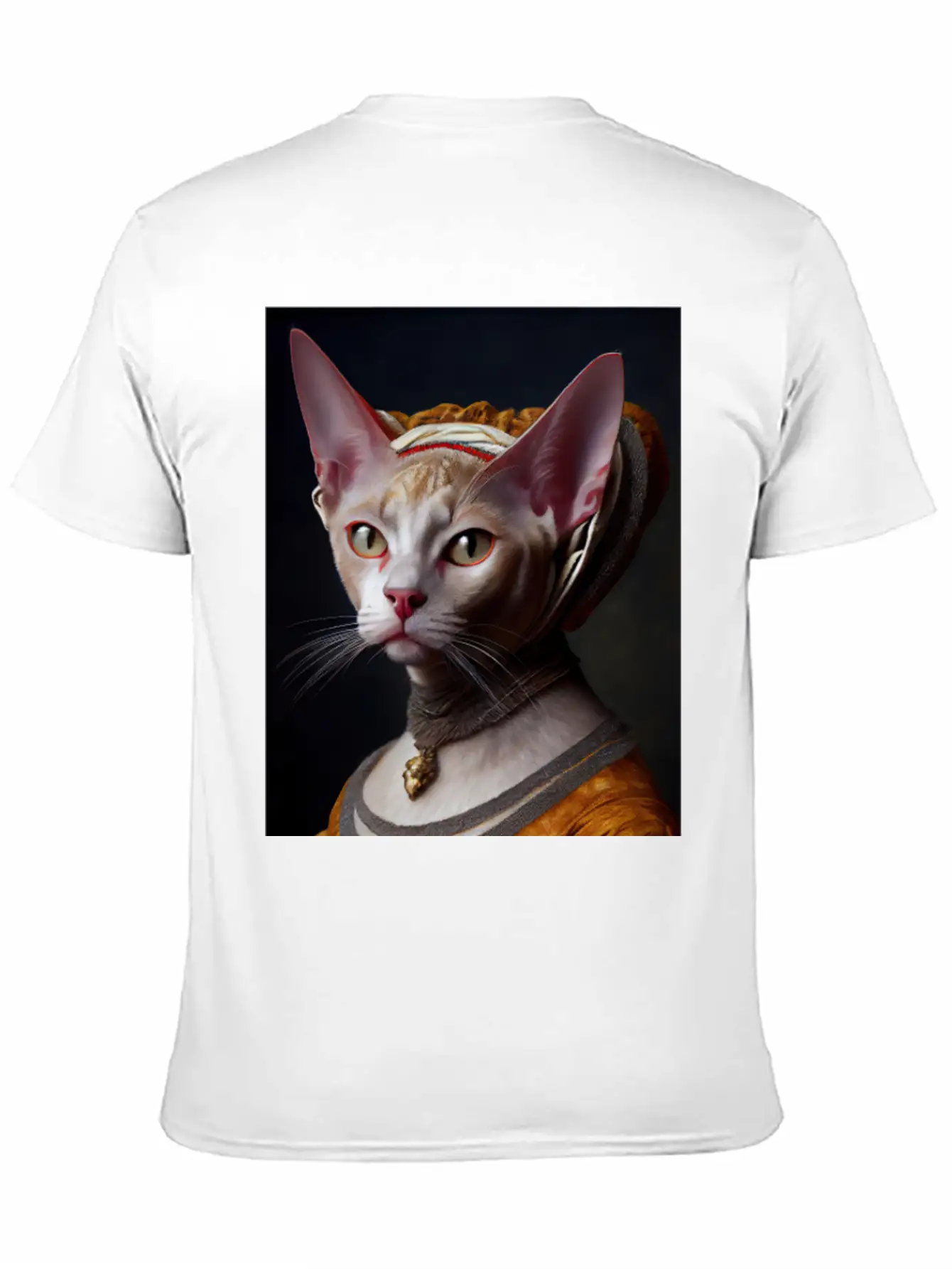 Gold Queen Devon Rex Cat Breed Portrait Royal Rena Timeless Short Sleeve Tee – Comfy And Minimalist Design