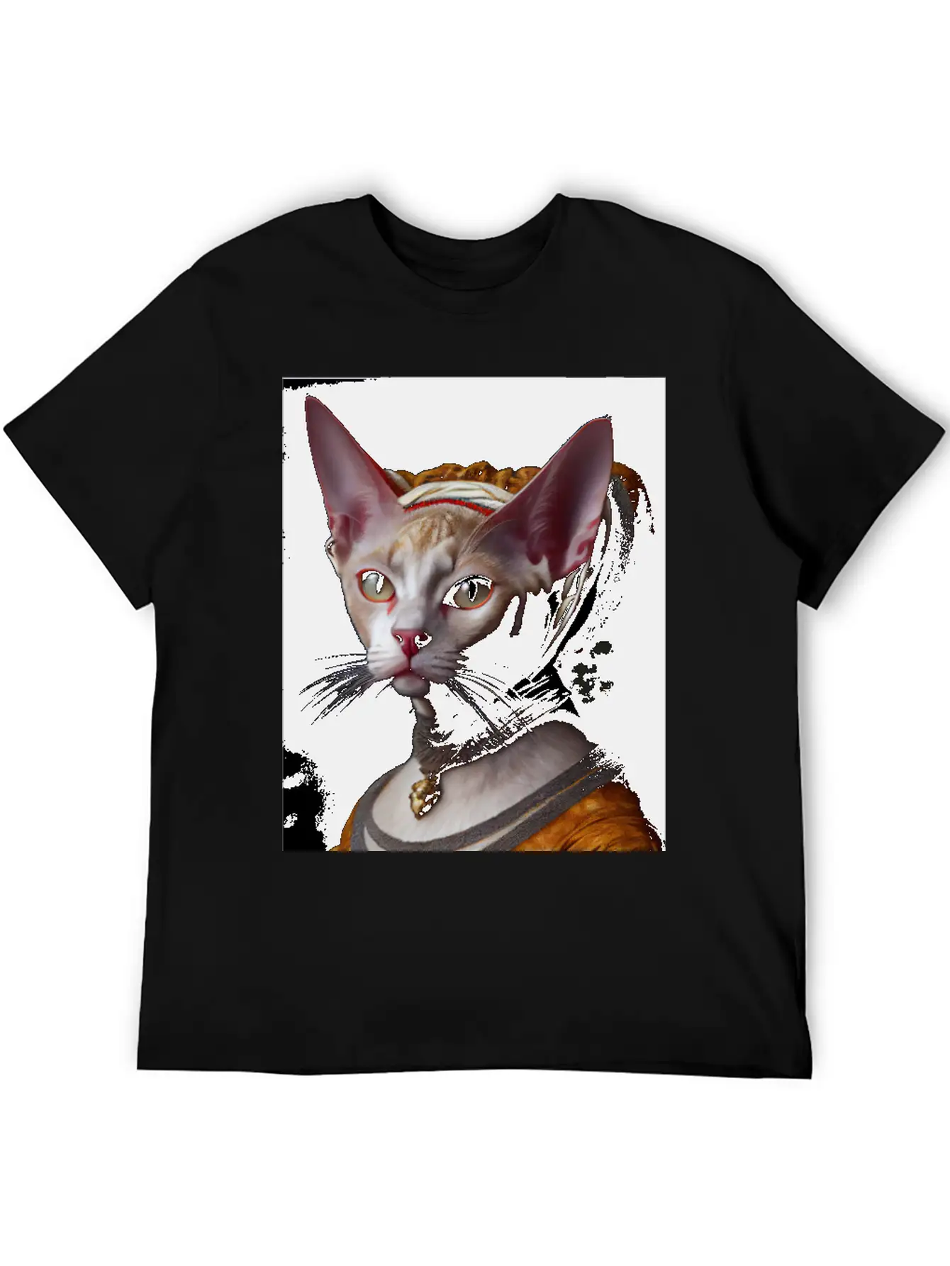 Gold Queen Devon Rex Cat Breed Portrait Royal Rena Timeless Short Sleeve Tee – Comfy And Minimalist Design