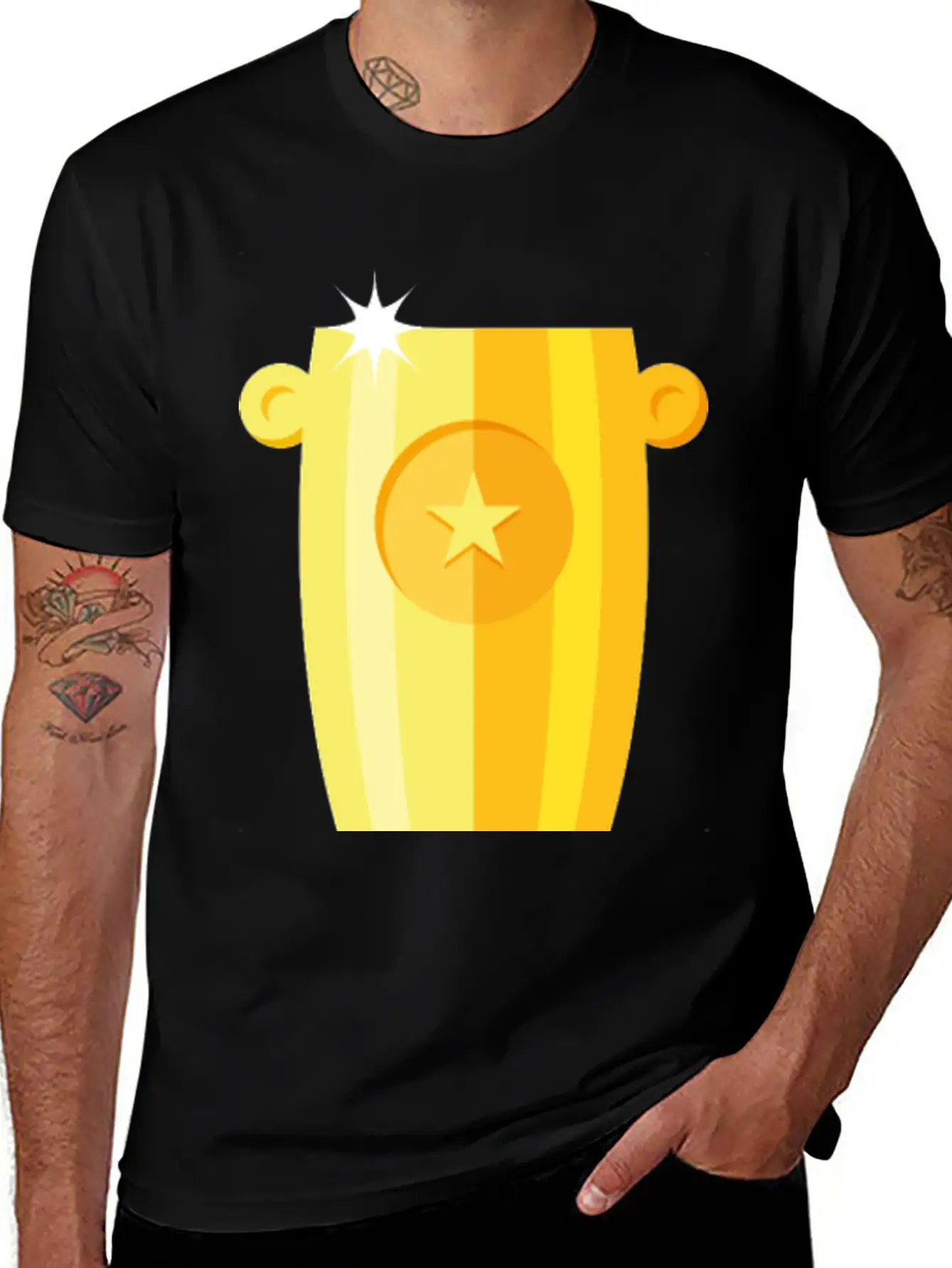 Gold Trophy Unisex Short Sleeve Soft Cotton T-Shirt – Casual Everyday Wear