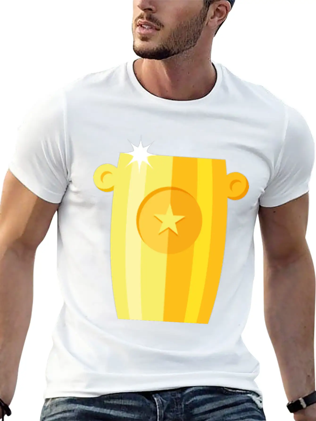 Gold Trophy Unisex Short Sleeve Soft Cotton T-Shirt – Casual Everyday Wear