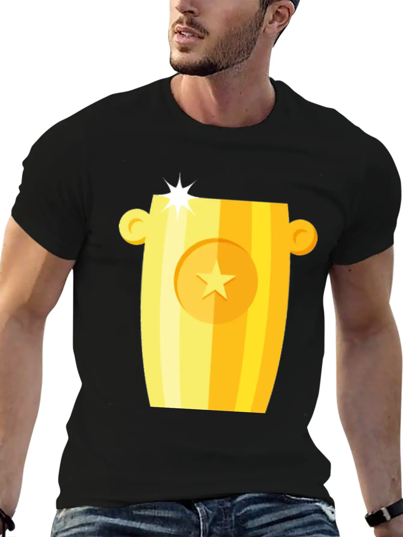 Gold Trophy Unisex Short Sleeve Soft Cotton T-Shirt – Casual Everyday Wear