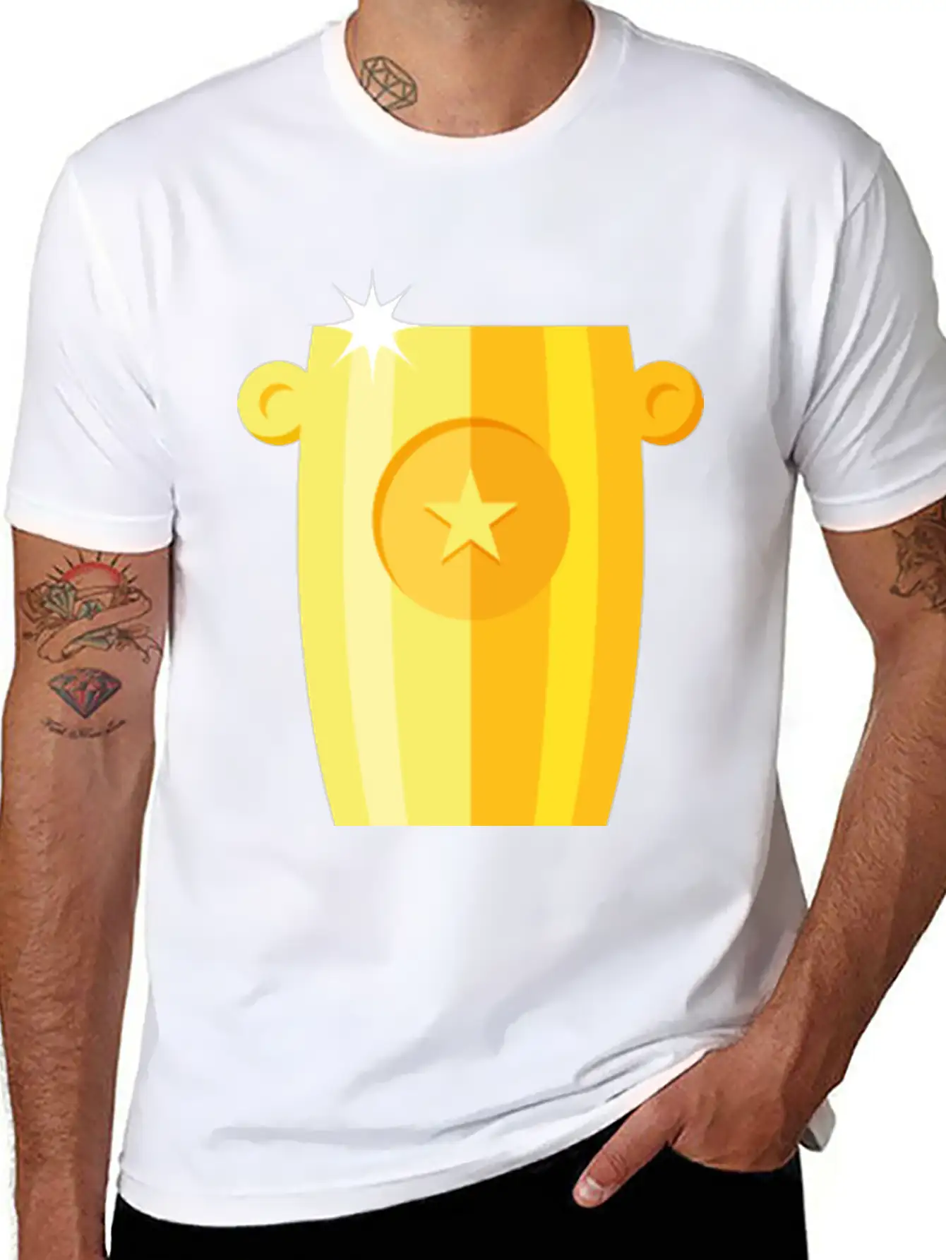 Gold Trophy Unisex Short Sleeve Soft Cotton T-Shirt – Casual Everyday Wear