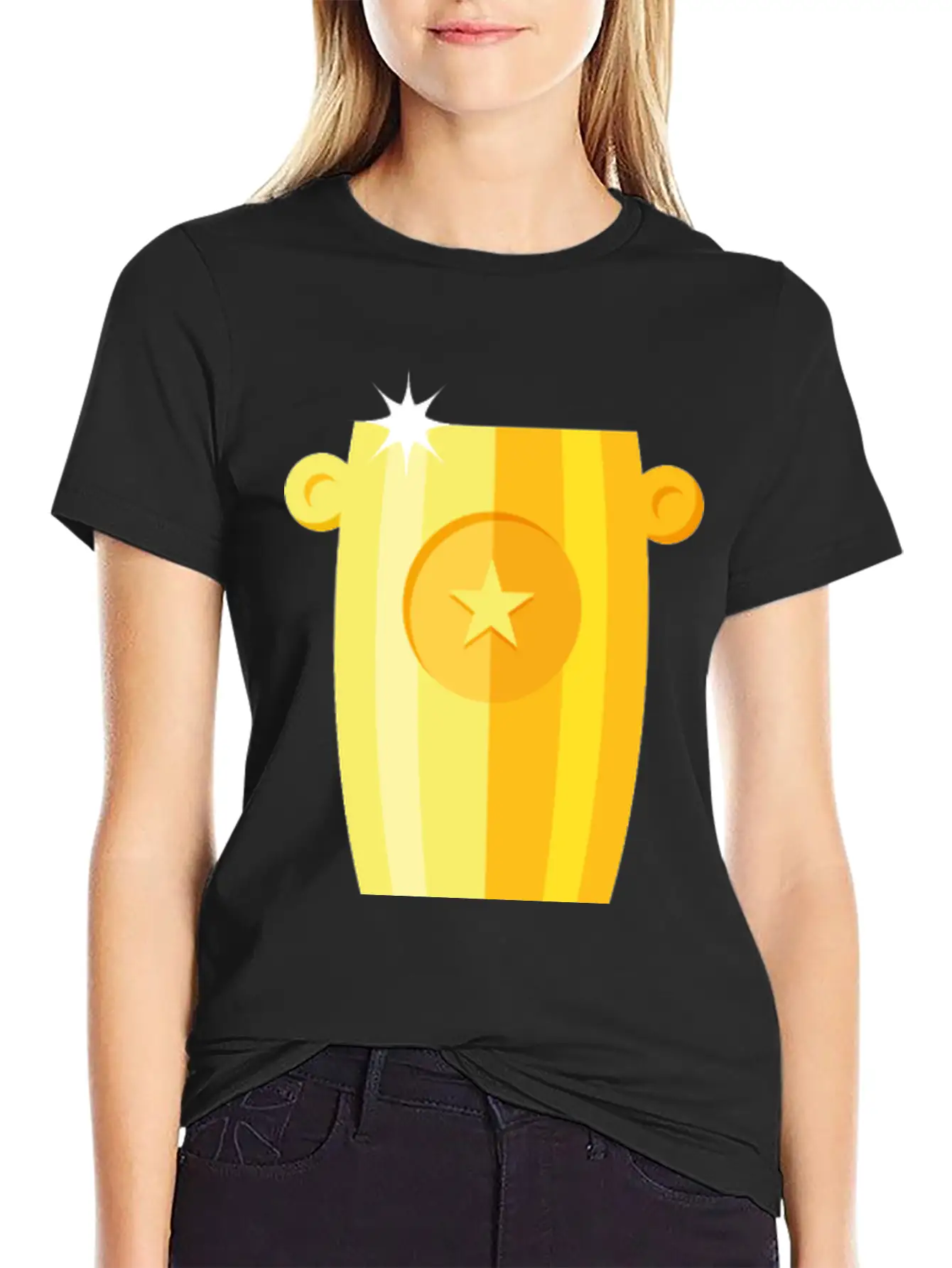 Gold Trophy Unisex Short Sleeve Soft Cotton T-Shirt – Casual Everyday Wear