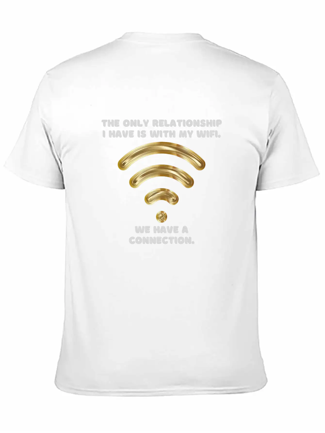 Gold Wifi Unisex Short Sleeve Soft Cotton T-Shirt – Casual Everyday Wear