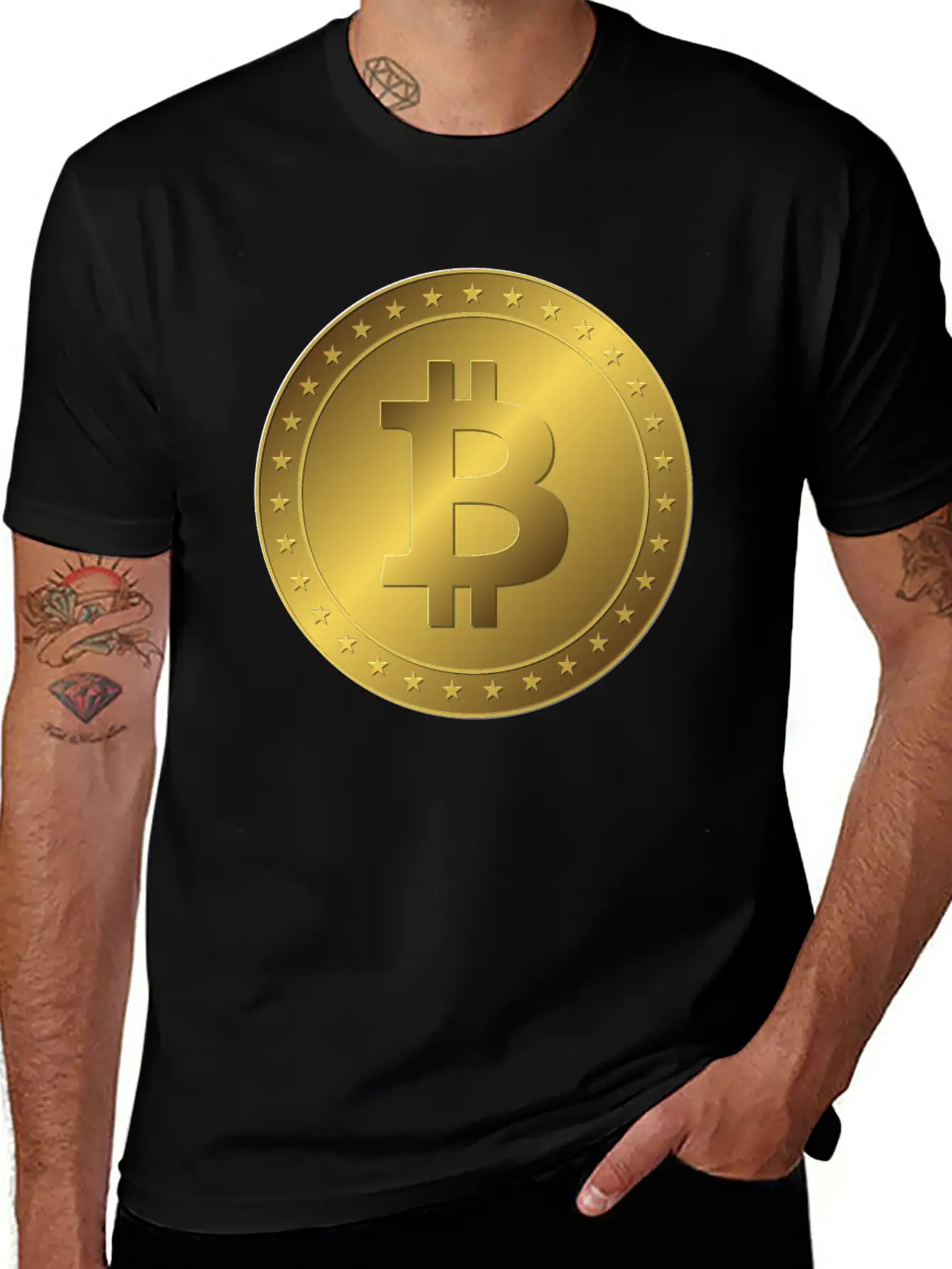Golden Bitcoin Coin Essential Unisex Summer Tee – Soft Cotton Casual Fit