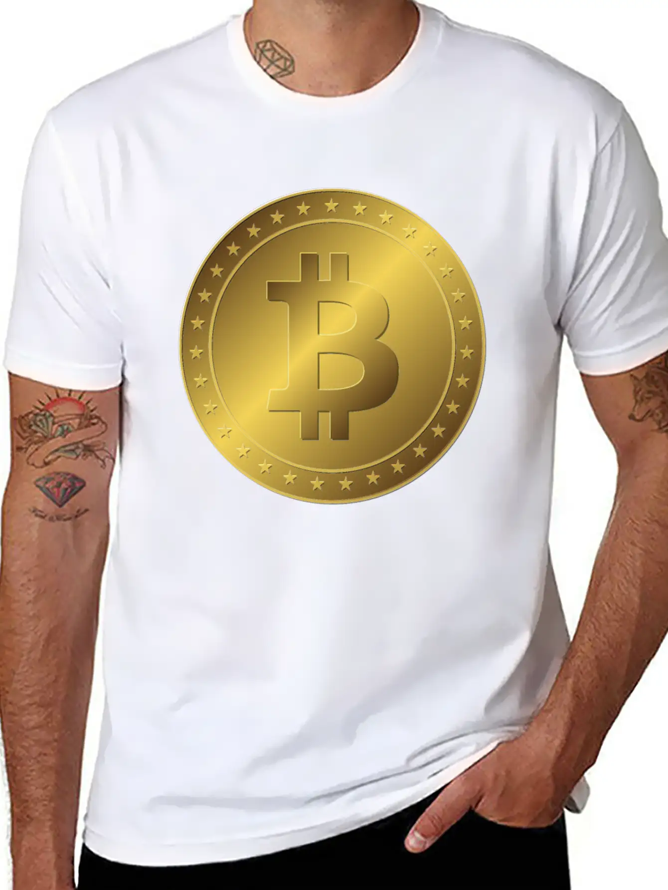 Golden Bitcoin Coin Essential Unisex Summer Tee – Soft Cotton Casual Fit