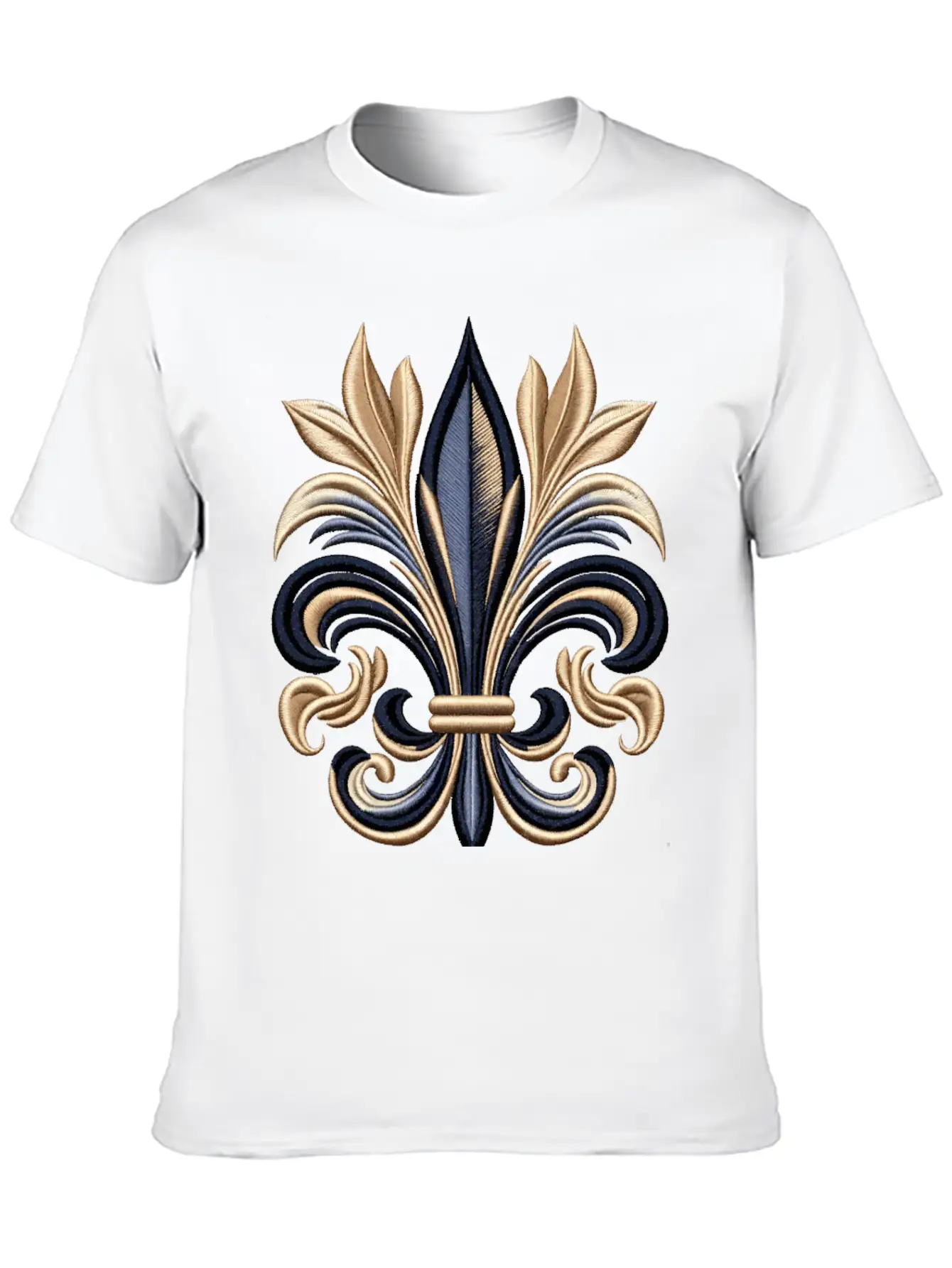 Golden Fleur-de-Lis Majesty Stylish Everyday T-Shirt – Unisex Basic Cotton Tee