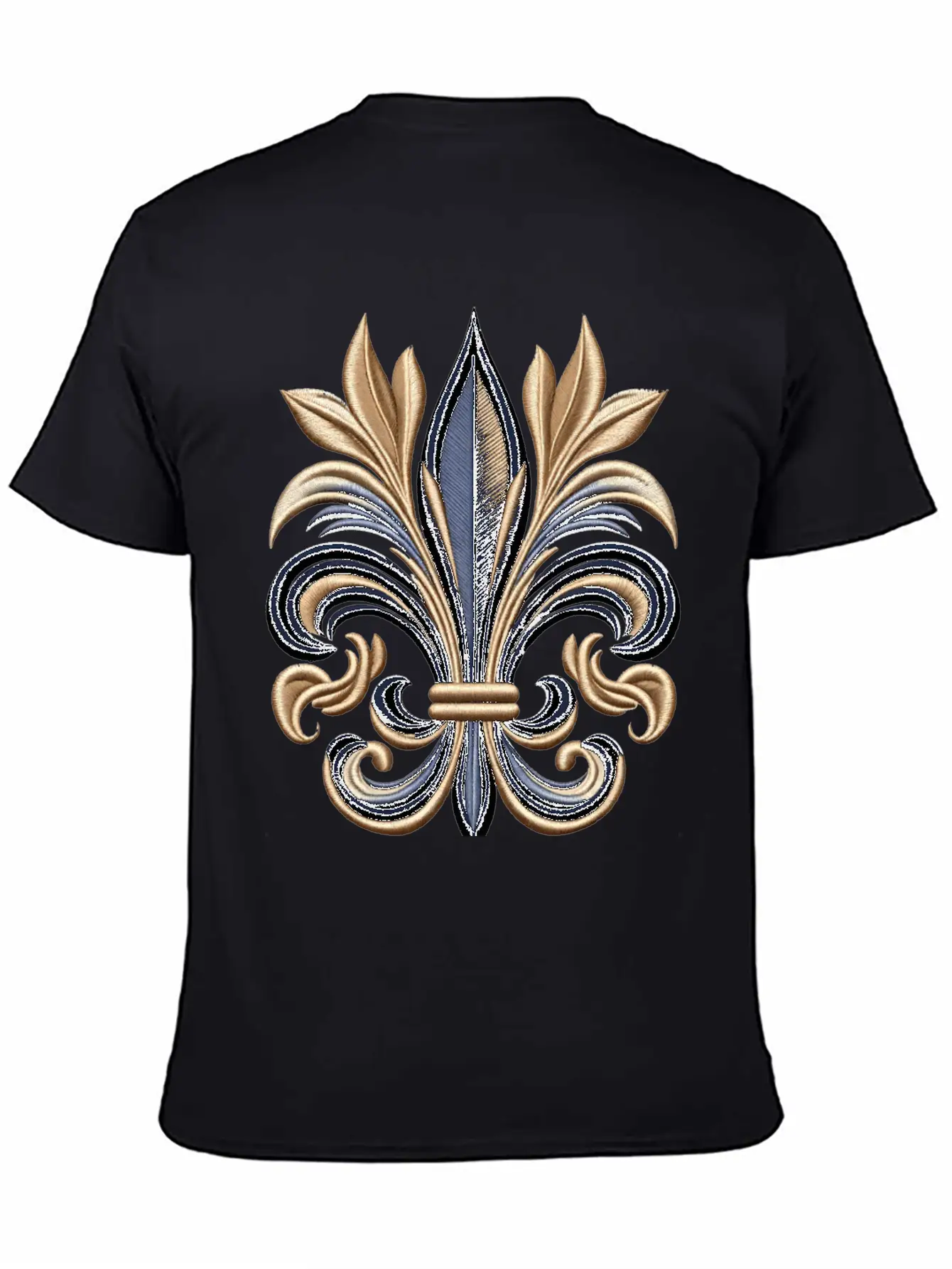 Golden Fleur-de-Lis Majesty Stylish Everyday T-Shirt – Unisex Basic Cotton Tee