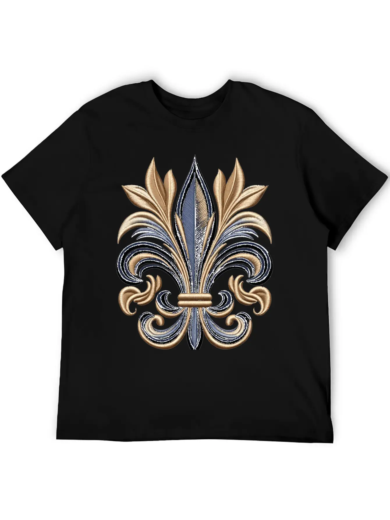Golden Fleur-de-Lis Majesty Stylish Everyday T-Shirt – Unisex Basic Cotton Tee
