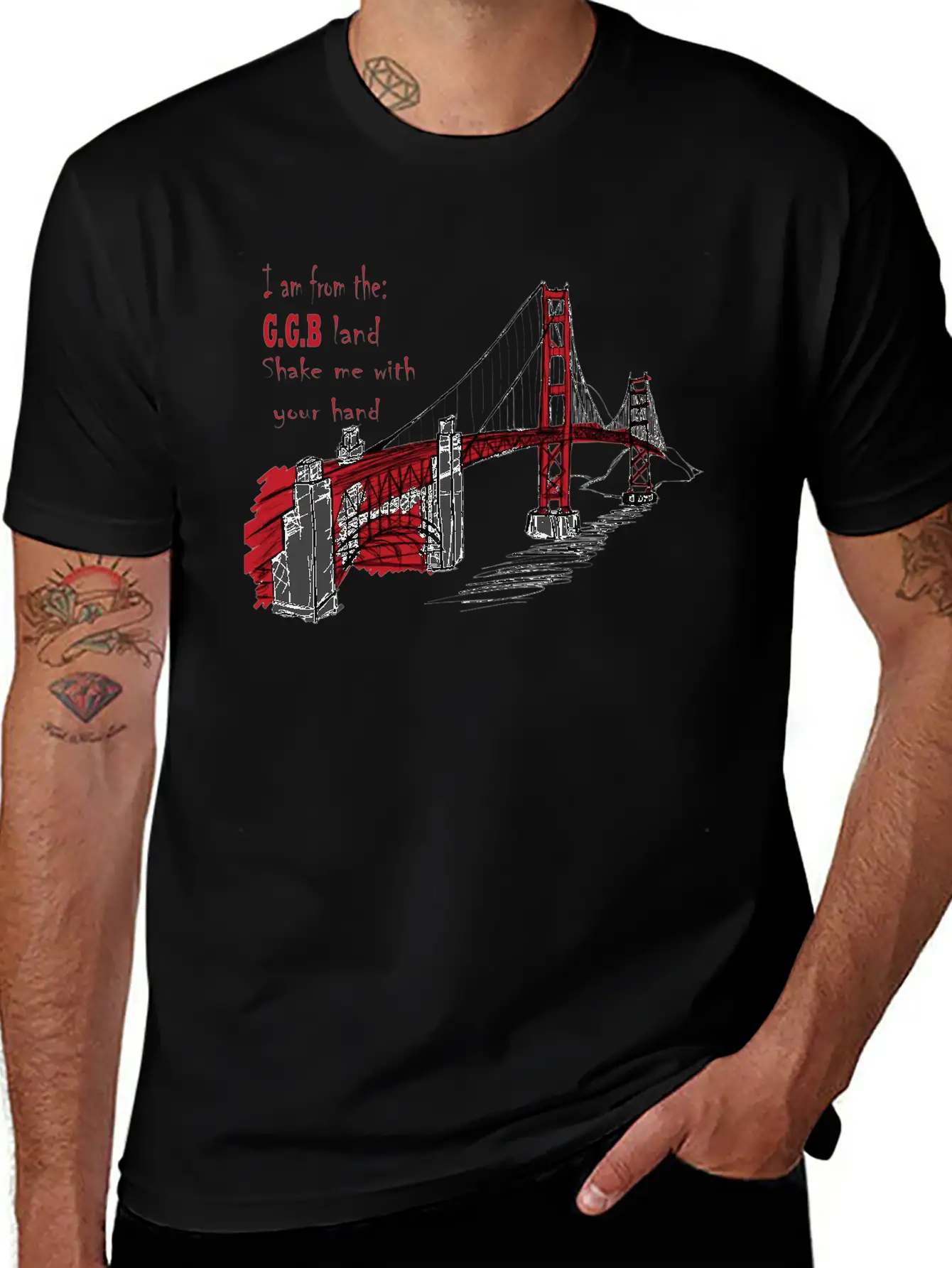 Golden Gate Bridge Unisex Short Sleeve Soft Cotton T-Shirt – Casual Everyday Wear