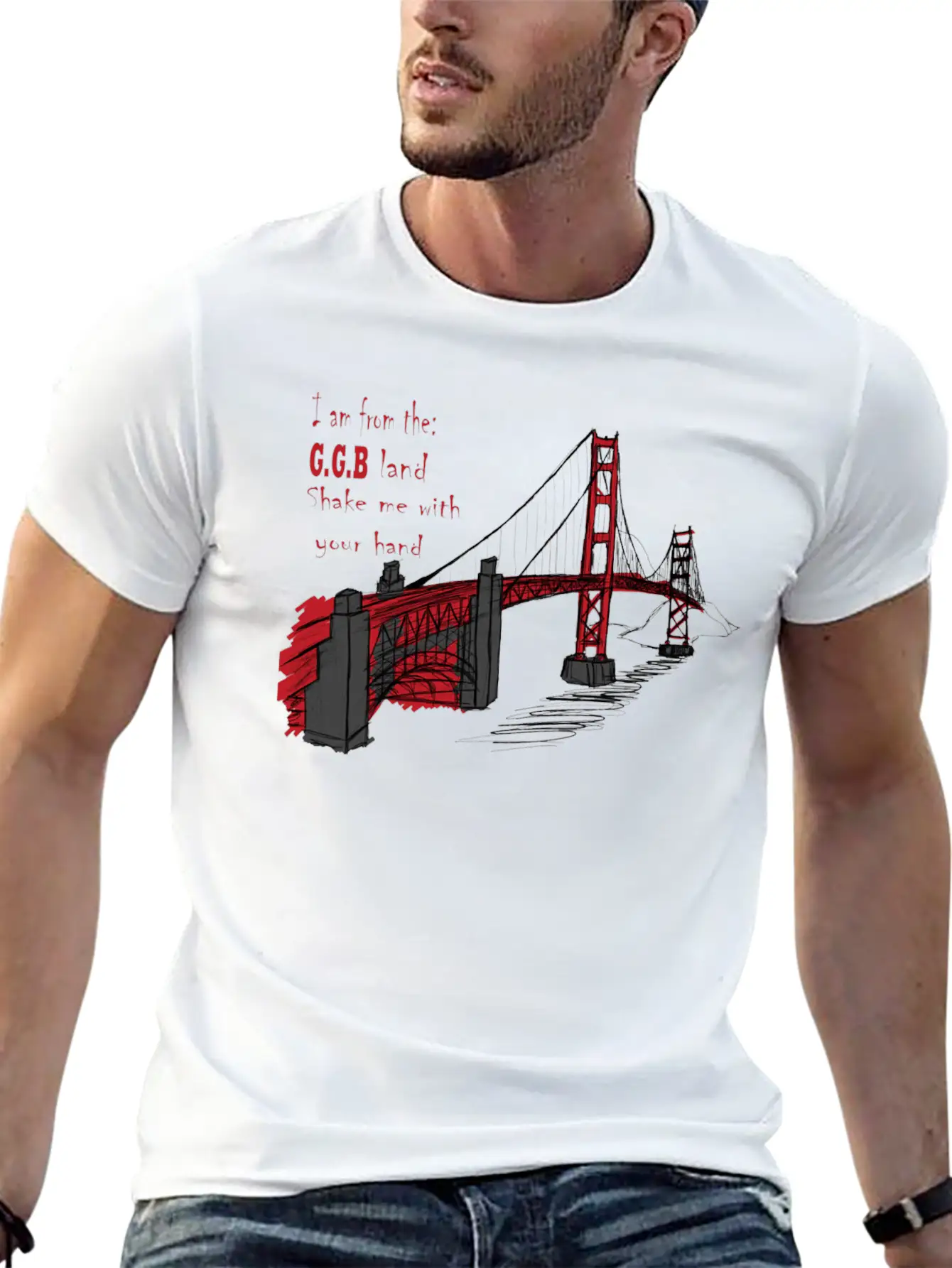 Golden Gate Bridge Unisex Short Sleeve Soft Cotton T-Shirt – Casual Everyday Wear