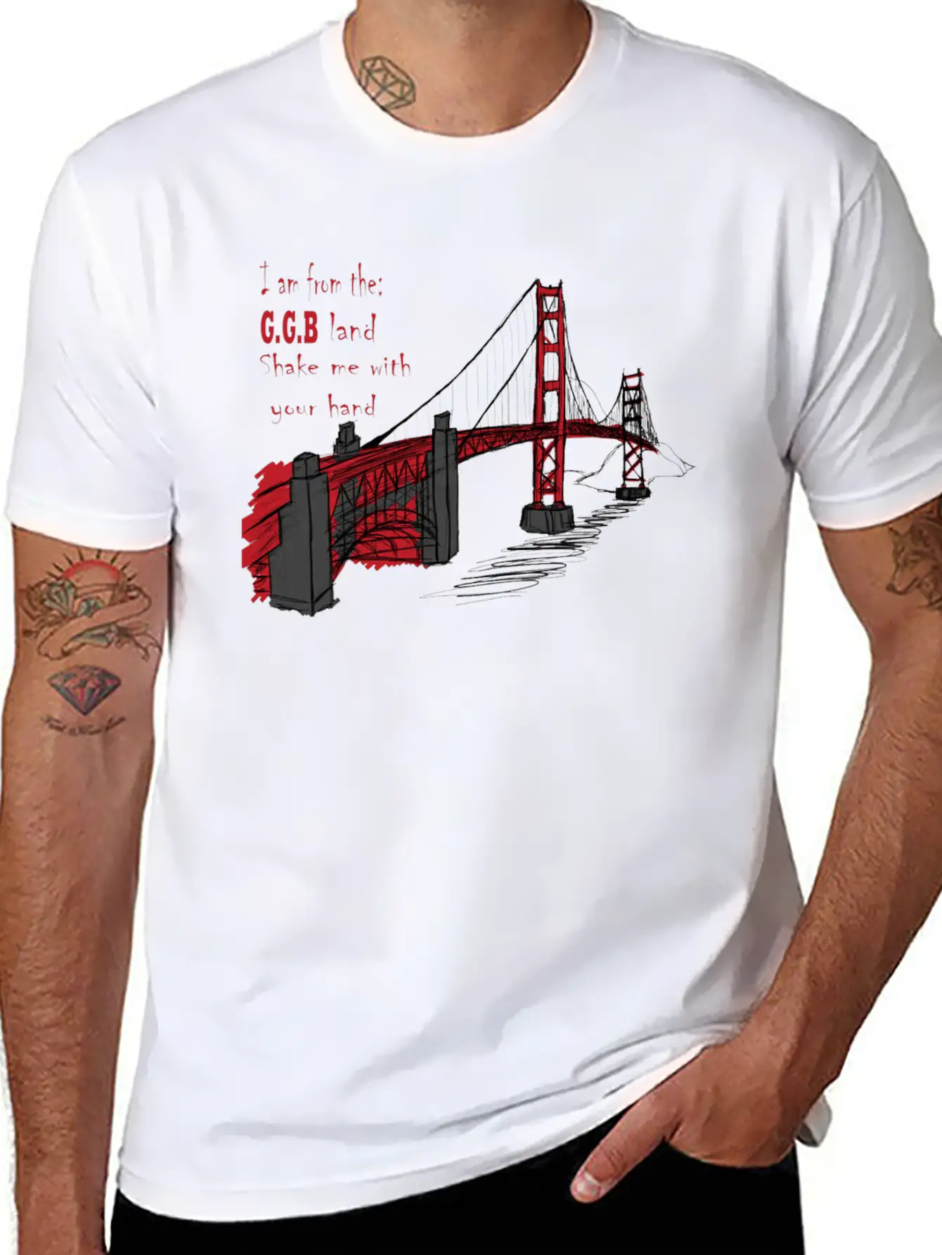 Golden Gate Bridge Unisex Short Sleeve Soft Cotton T-Shirt – Casual Everyday Wear
