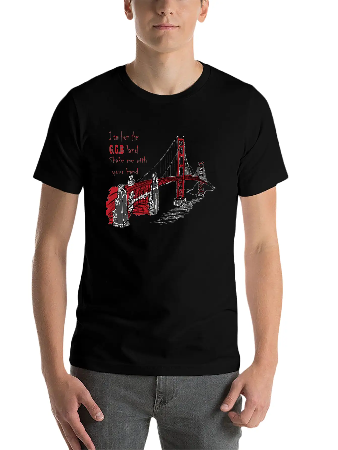 Golden Gate Bridge Unisex Short Sleeve Soft Cotton T-Shirt – Casual Everyday Wear