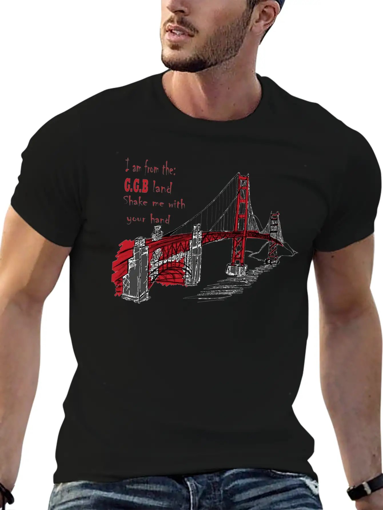 Golden Gate Bridge Unisex Short Sleeve Soft Cotton T-Shirt – Casual Everyday Wear