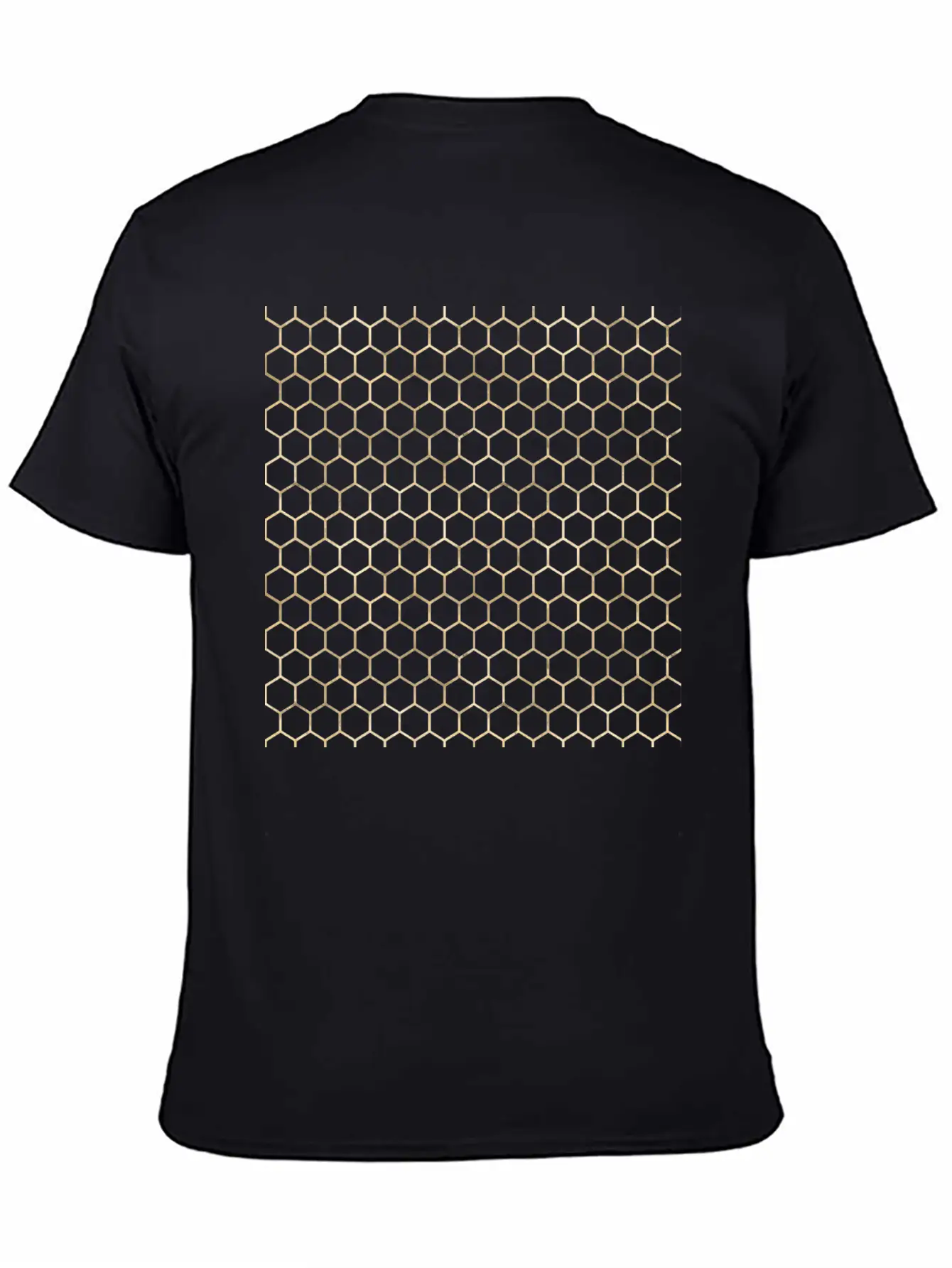 Golden Honeycomb Pattern Basic Graphic T-Shirt – Daily Comfort In Soft Cotton