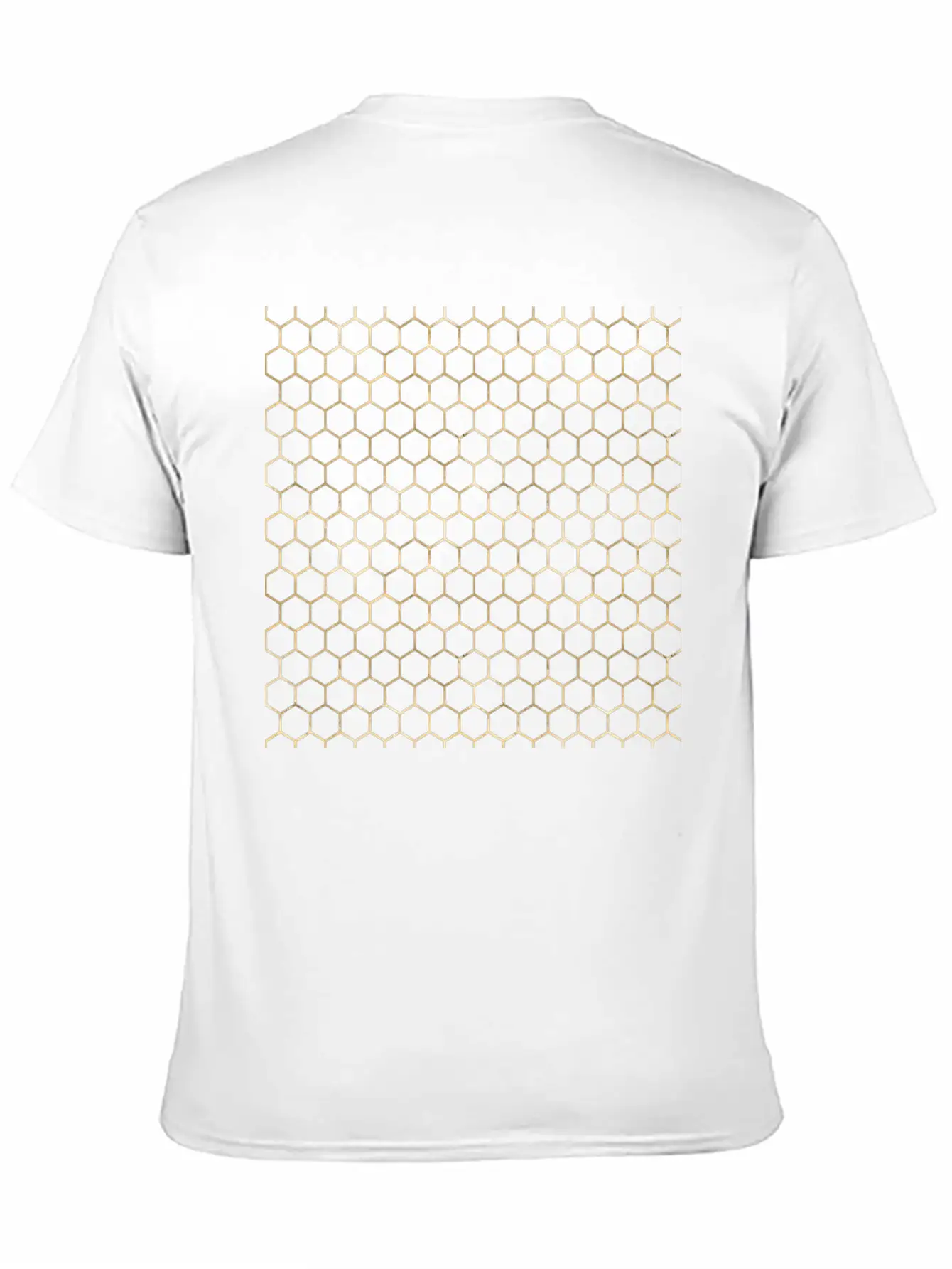 Golden Honeycomb Pattern Basic Graphic T-Shirt – Daily Comfort In Soft Cotton