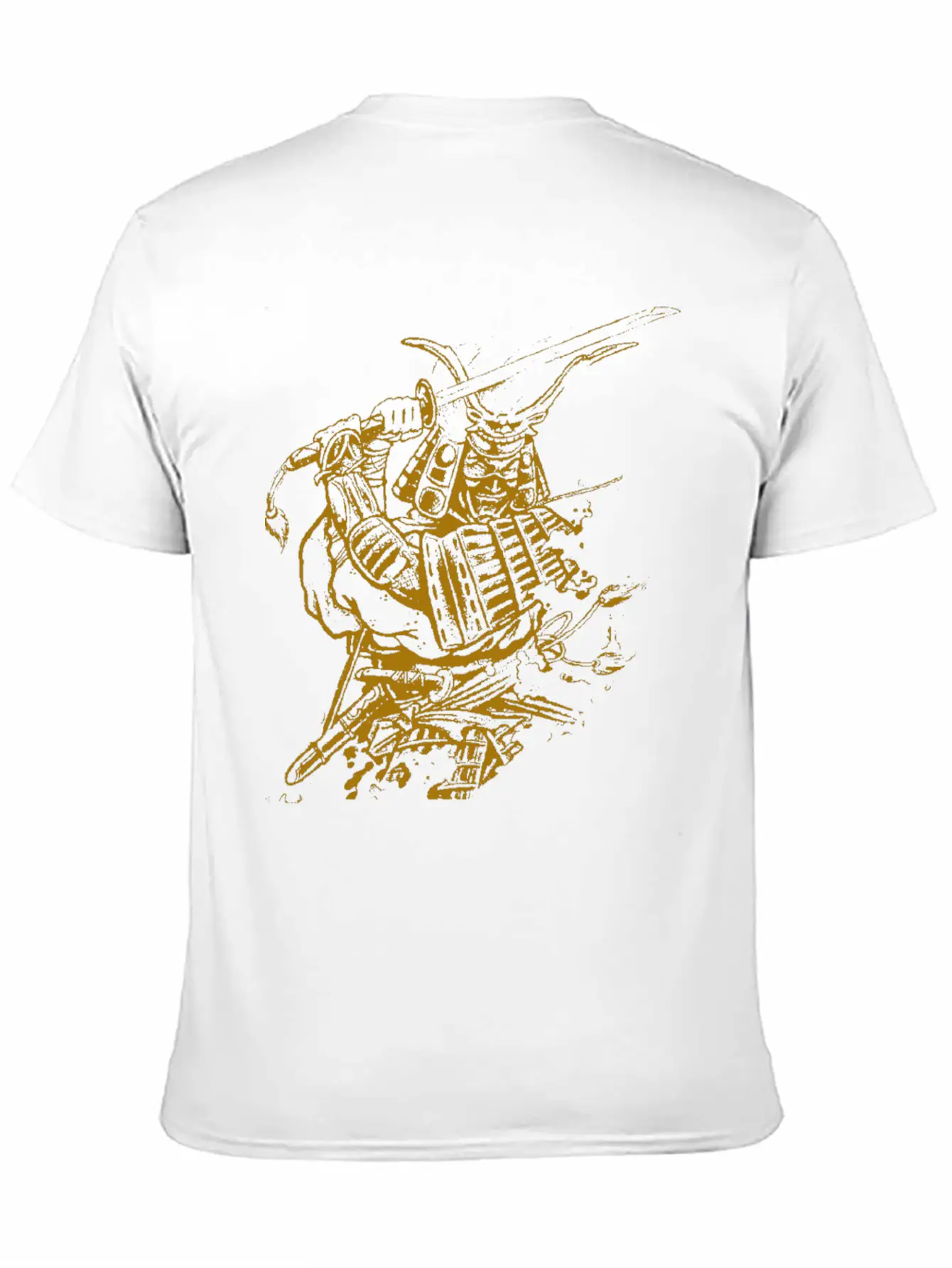 Golden Samurai Tattoo T Shirt Timeless Short Sleeve Tee – Comfy And Minimalist Design
