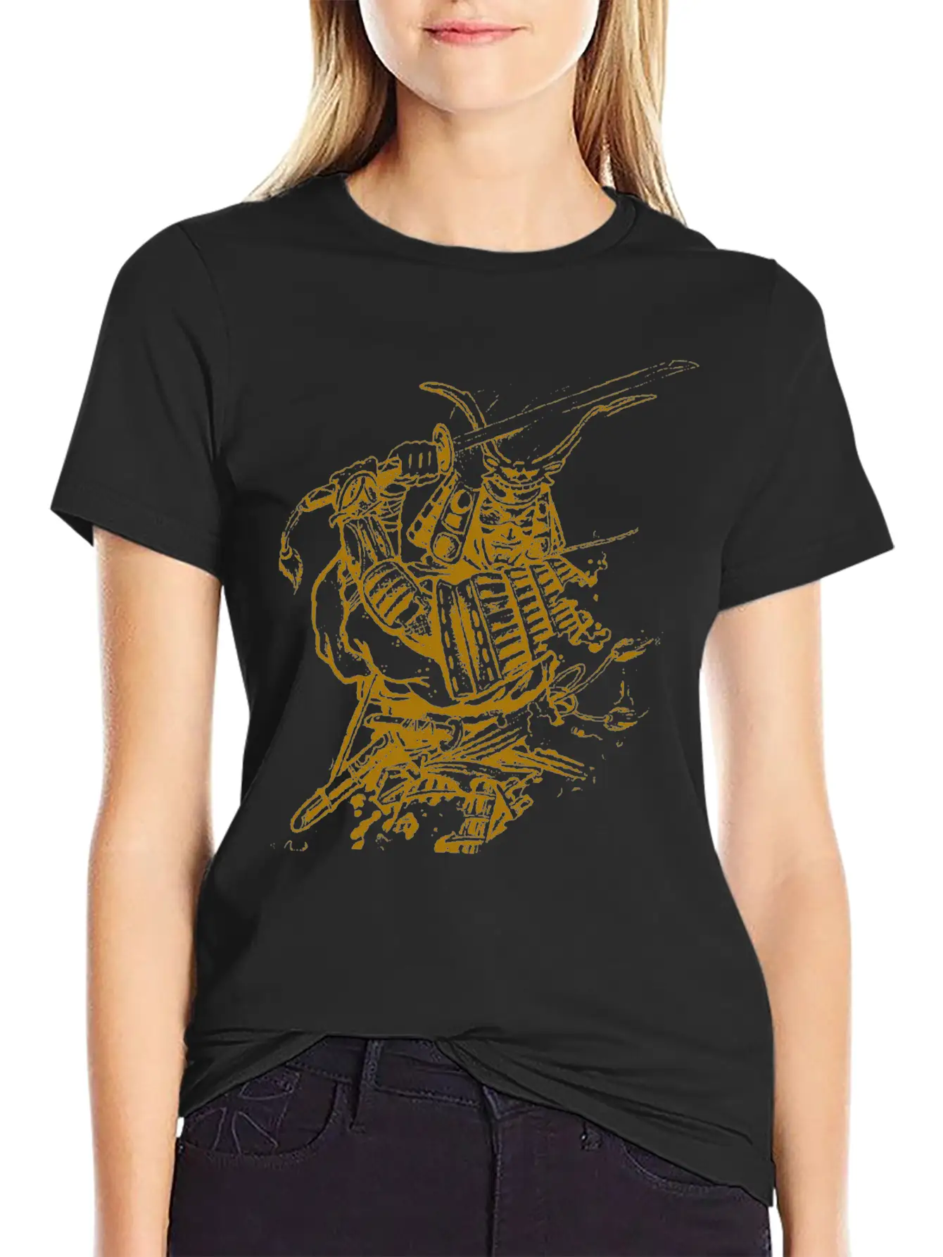 Golden Samurai Tattoo T Shirt Timeless Short Sleeve Tee – Comfy And Minimalist Design