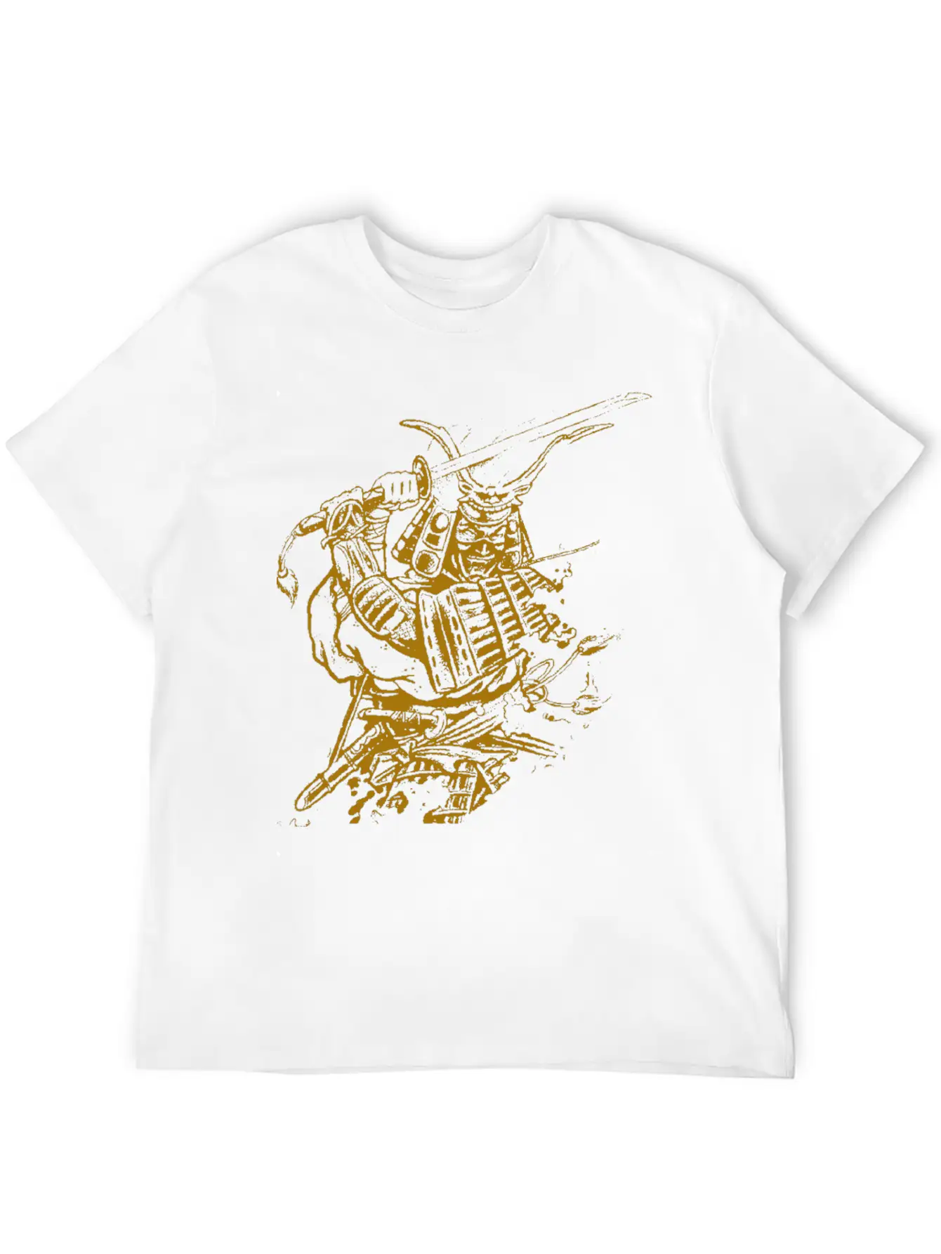 Golden Samurai Tattoo T Shirt Timeless Short Sleeve Tee – Comfy And Minimalist Design