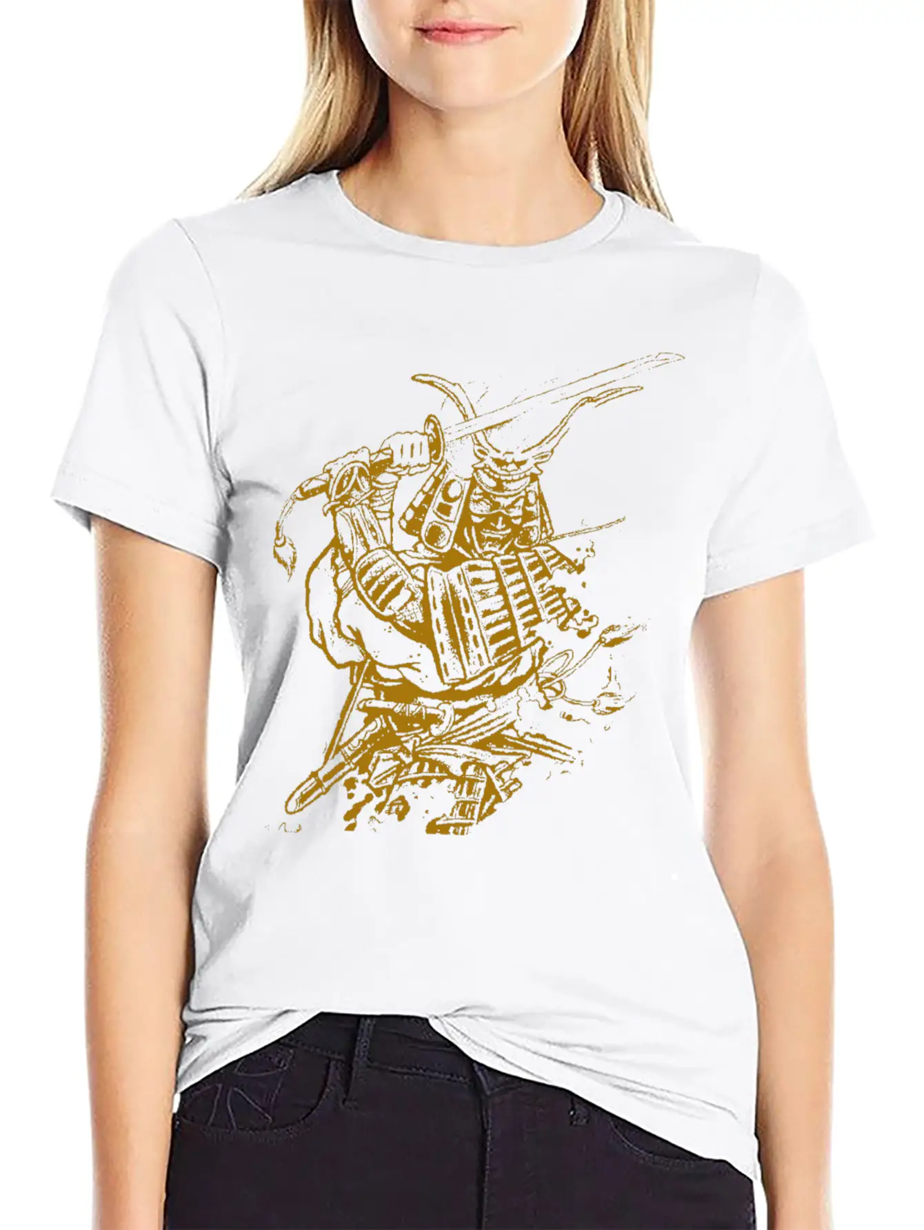 Golden Samurai Tattoo T Shirt Timeless Short Sleeve Tee – Comfy And Minimalist Design
