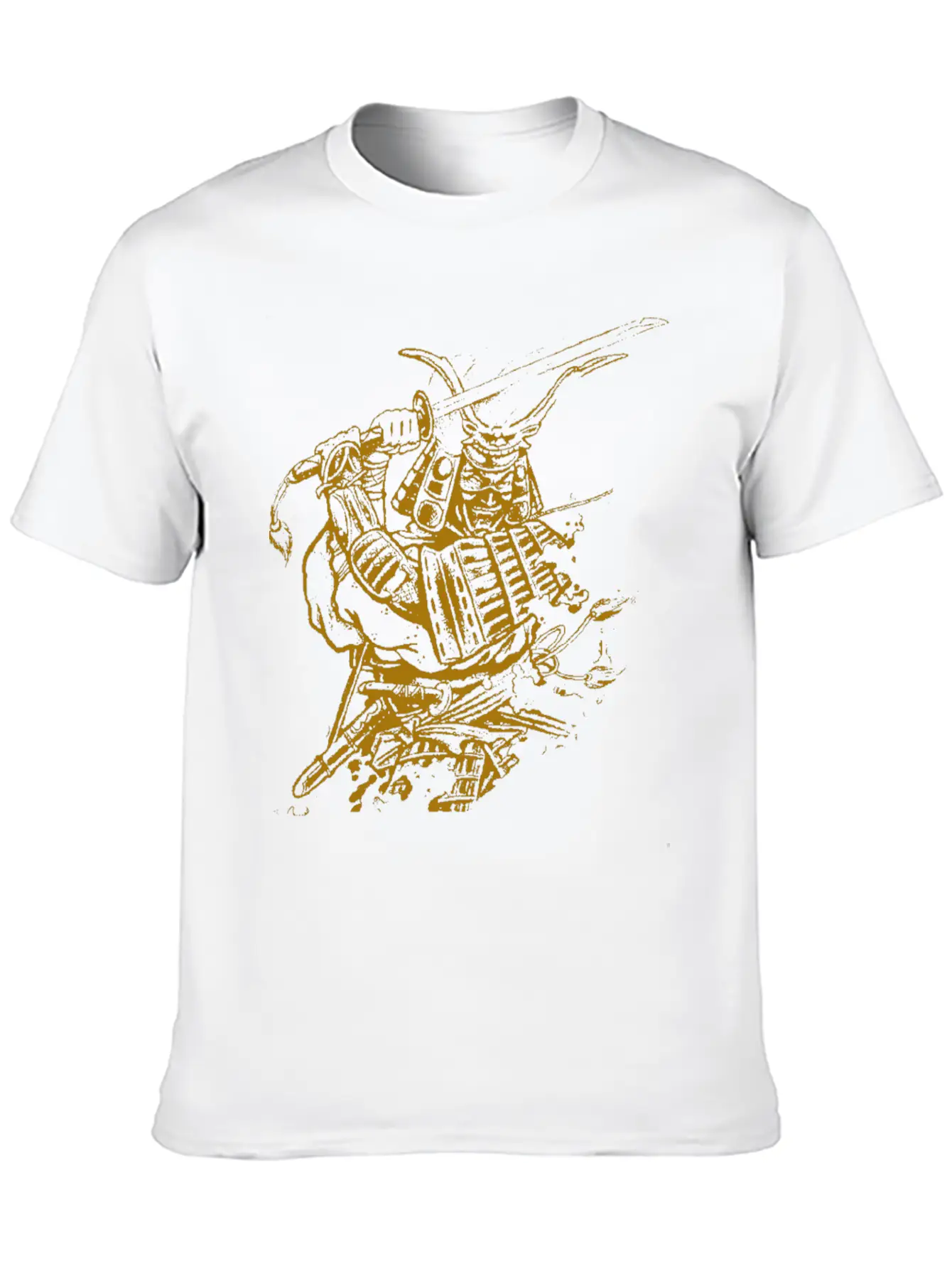 Golden Samurai Tattoo T Shirt Timeless Short Sleeve Tee – Comfy And Minimalist Design