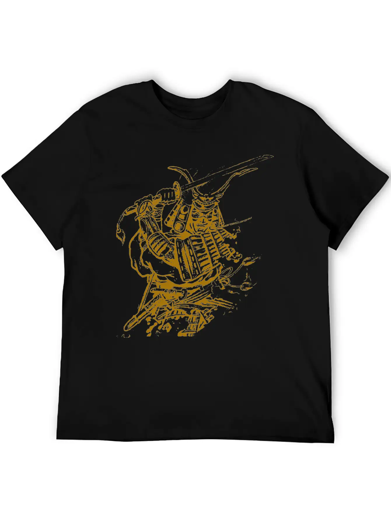Golden Samurai Tattoo T Shirt Timeless Short Sleeve Tee – Comfy And Minimalist Design