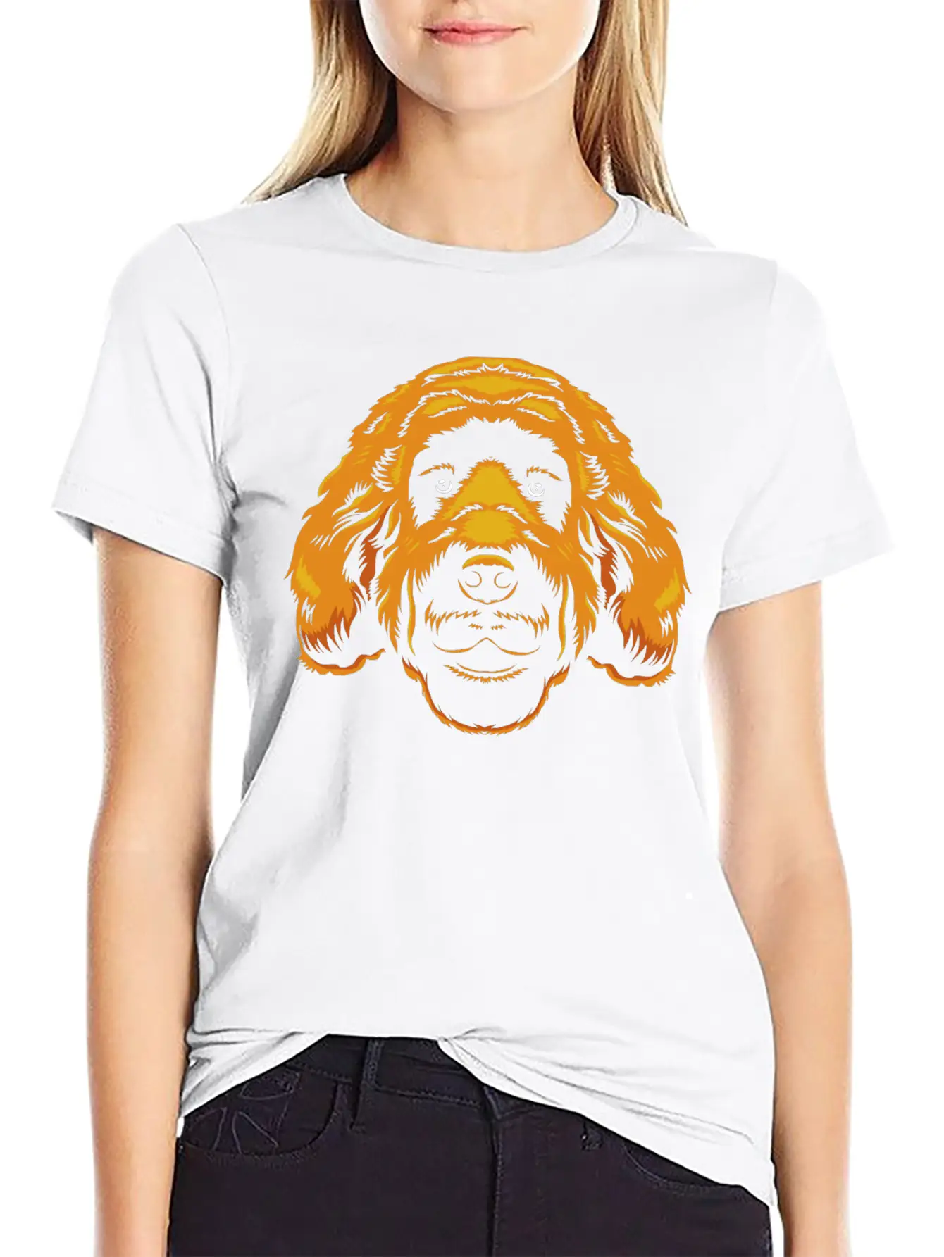 Goldendoodle Dog Owner Graphic Doodle Faces Stylish Everyday T-Shirt – Unisex Basic Cotton Tee