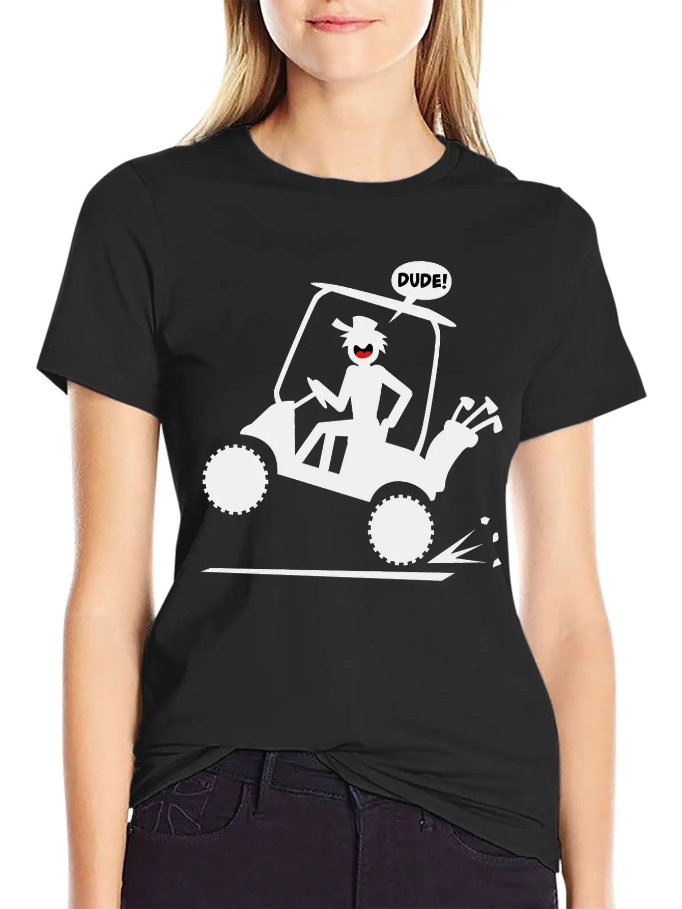 Golf Cart Wheelie 1 Comfortable Minimalist Graphic Tee – Summer Style Essential