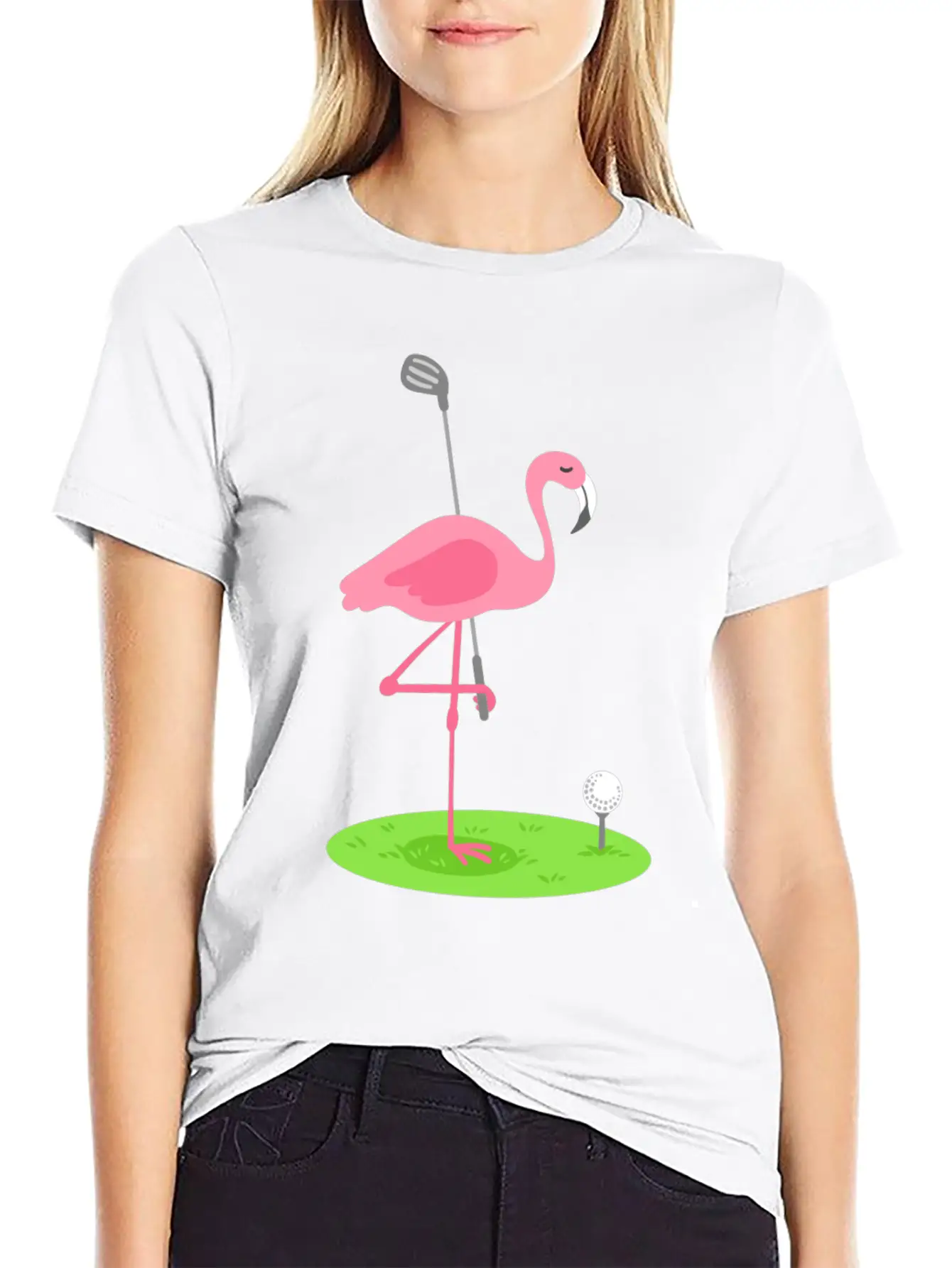 Golf Flamingo Golfing Golfer Stylish Everyday T-Shirt – Unisex Basic Cotton Tee