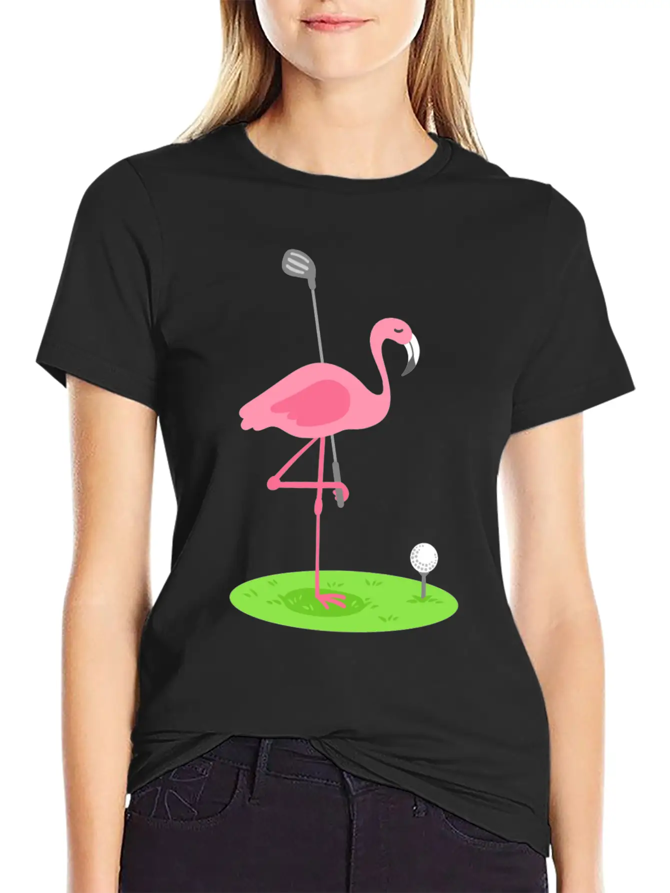 Golf Flamingo Golfing Golfer Stylish Everyday T-Shirt – Unisex Basic Cotton Tee