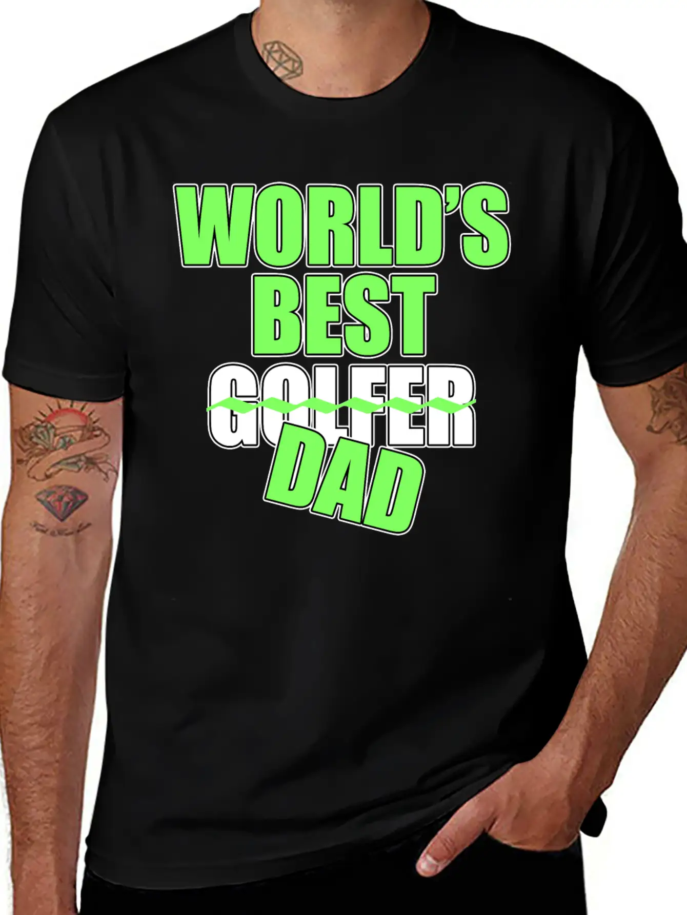 Golf Golf Player World's Best Dad Golf Lover Gift Stylish Everyday T-Shirt – Unisex Basic Cotton Tee