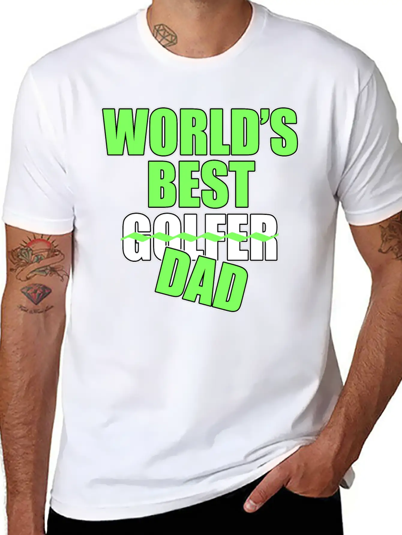 Golf Golf Player World's Best Dad Golf Lover Gift Stylish Everyday T-Shirt – Unisex Basic Cotton Tee