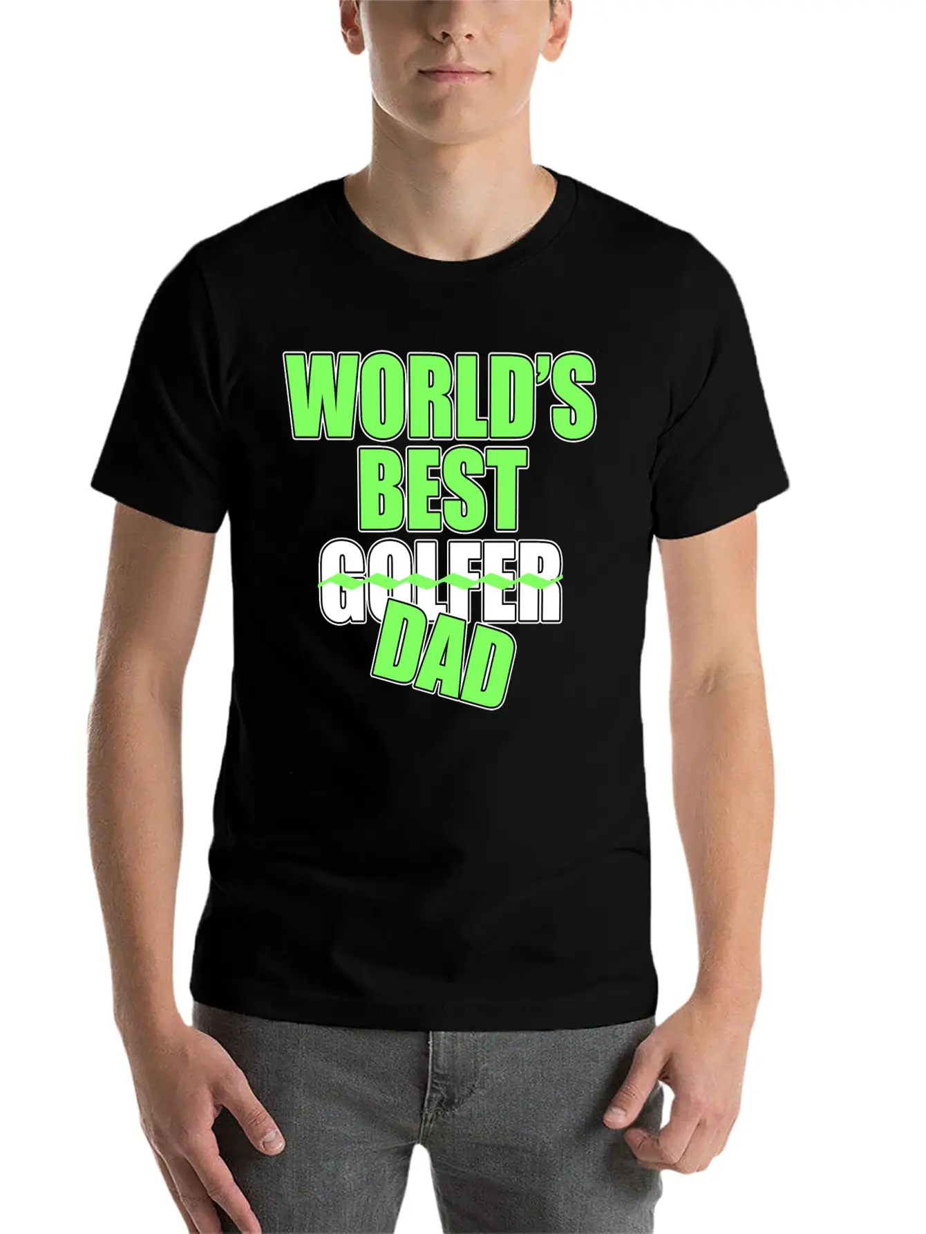 Golf Golf Player World's Best Dad Golf Lover Gift Stylish Everyday T-Shirt – Unisex Basic Cotton Tee