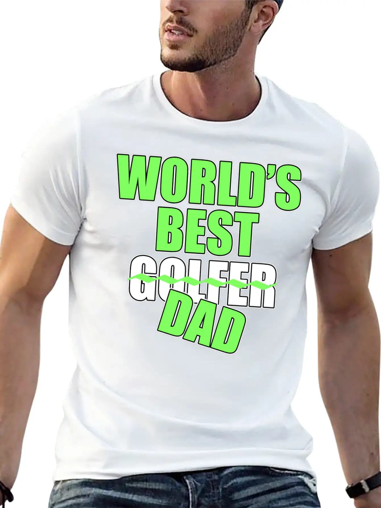 Golf Golf Player World's Best Dad Golf Lover Gift Stylish Everyday T-Shirt – Unisex Basic Cotton Tee