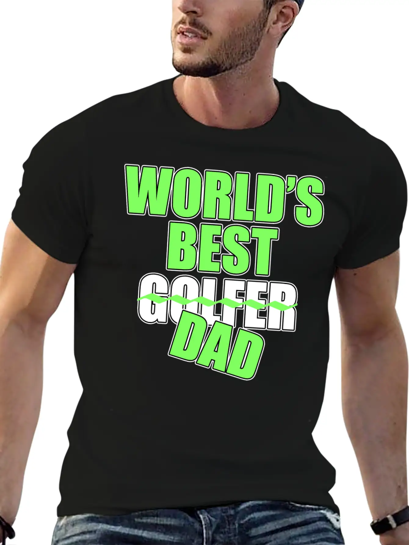 Golf Golf Player World's Best Dad Golf Lover Gift Stylish Everyday T-Shirt – Unisex Basic Cotton Tee