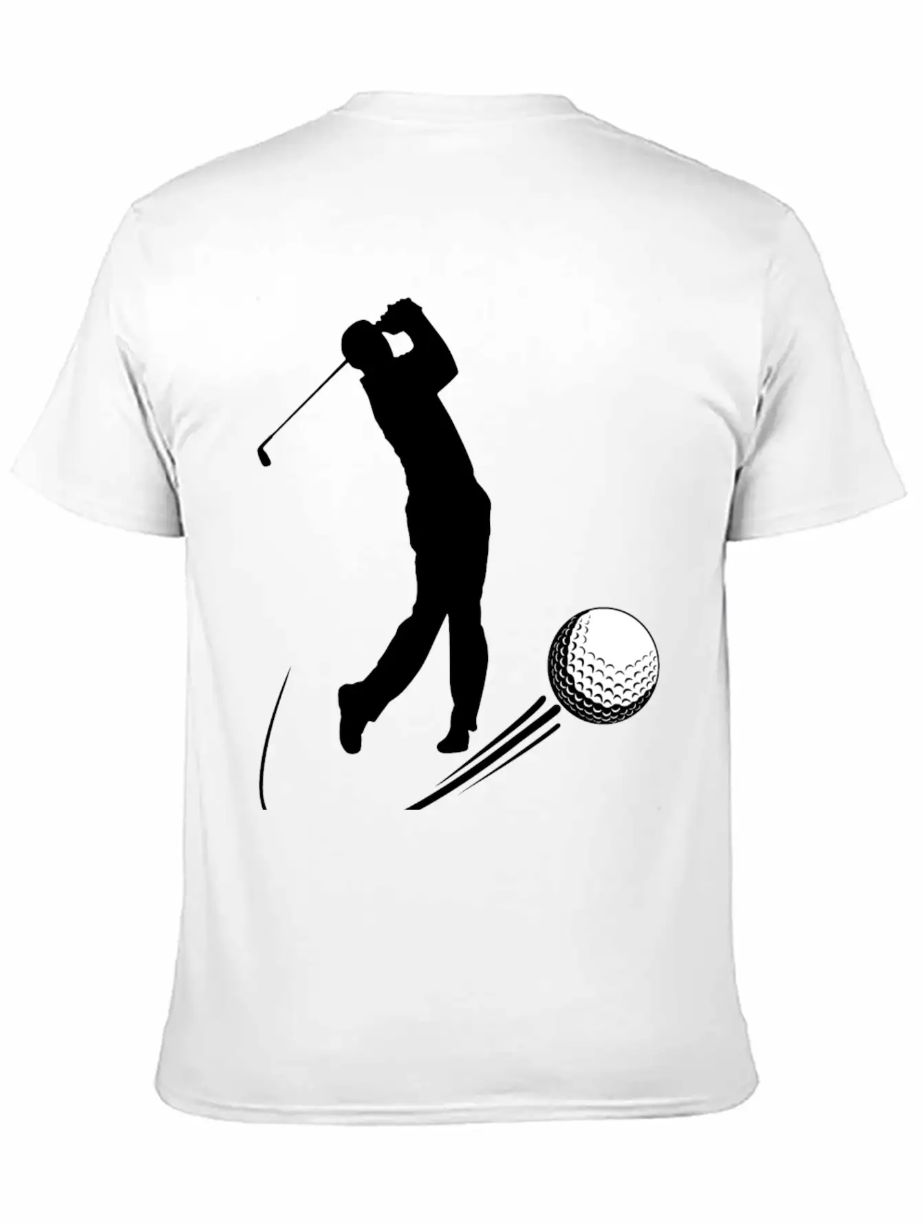 Golf Player Hits Ball Shadow Timeless Short Sleeve Tee – Comfy And Minimalist Design