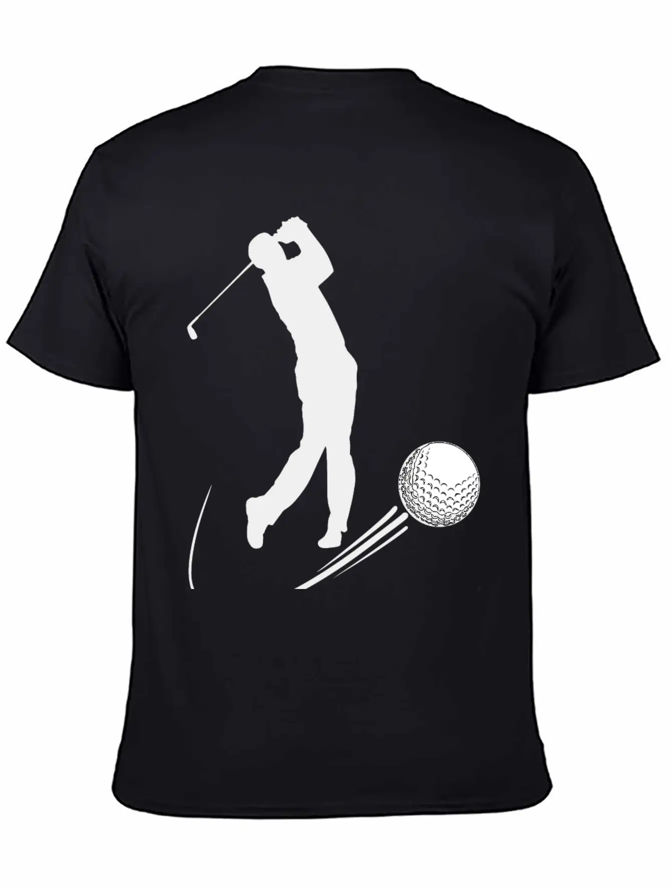 Golf Player Hits Ball Shadow Timeless Short Sleeve Tee – Comfy And Minimalist Design