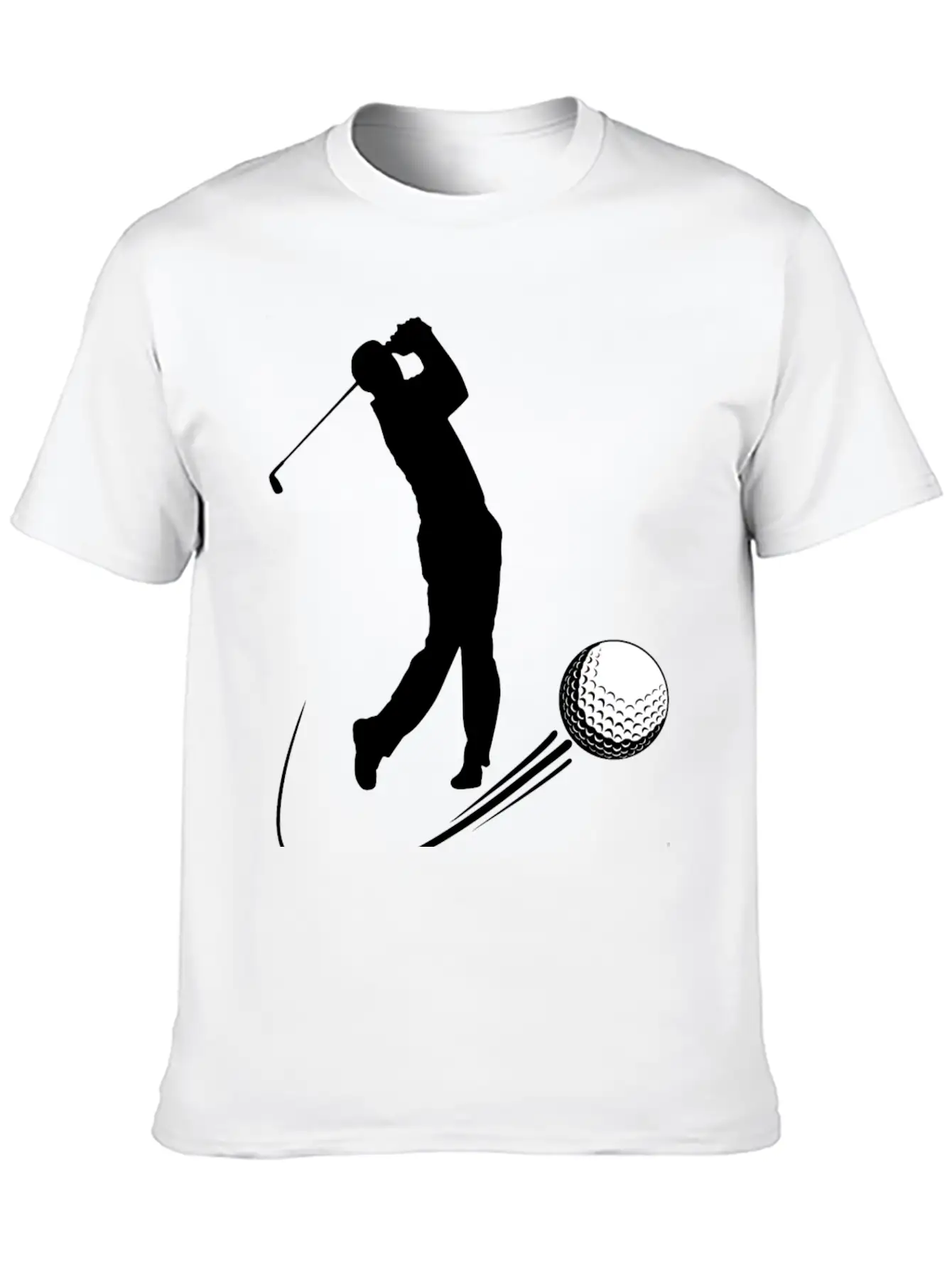 Golf Player Hits Ball Shadow Timeless Short Sleeve Tee – Comfy And Minimalist Design