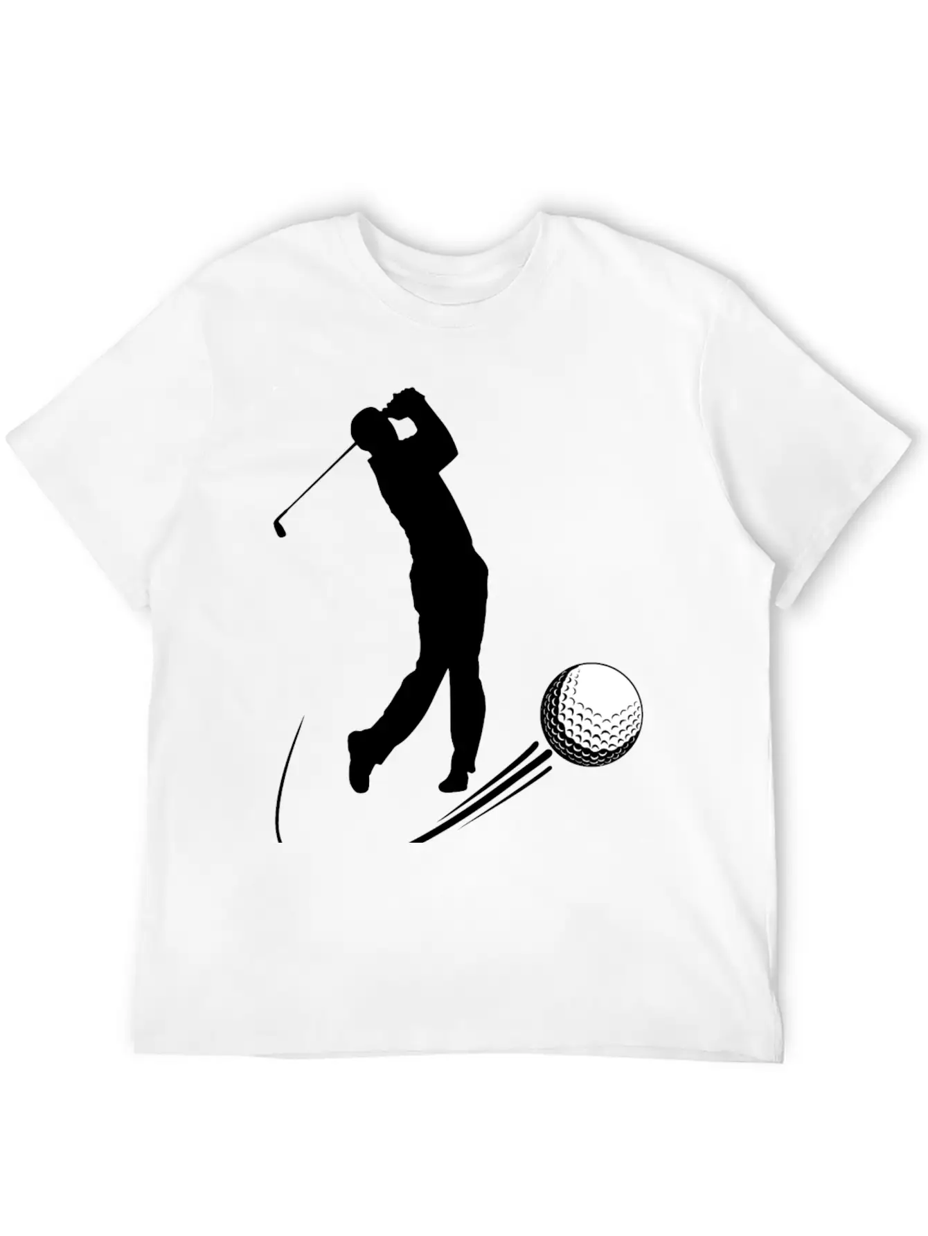 Golf Player Hits Ball Shadow Timeless Short Sleeve Tee – Comfy And Minimalist Design