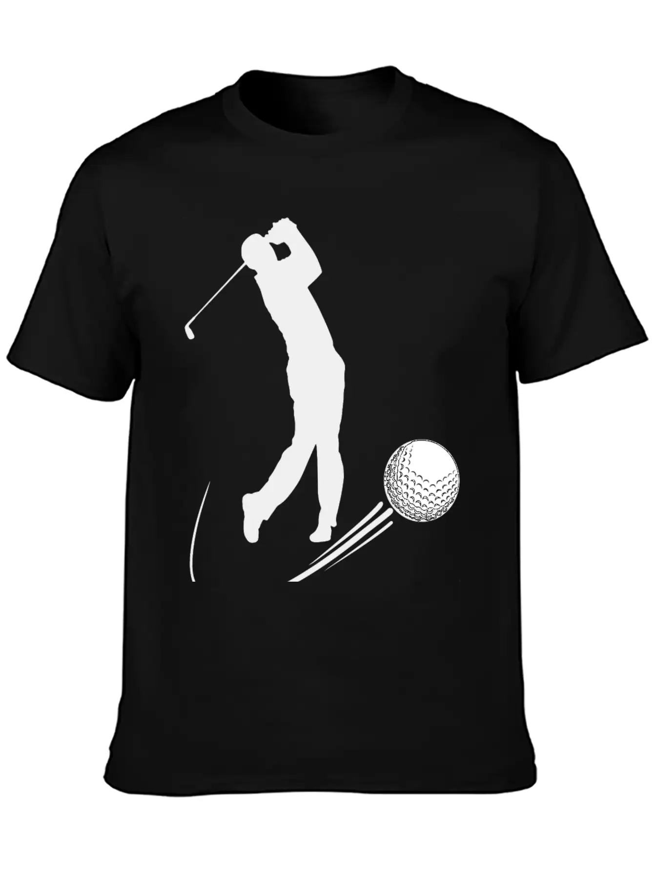 Golf Player Hits Ball Shadow Timeless Short Sleeve Tee – Comfy And Minimalist Design