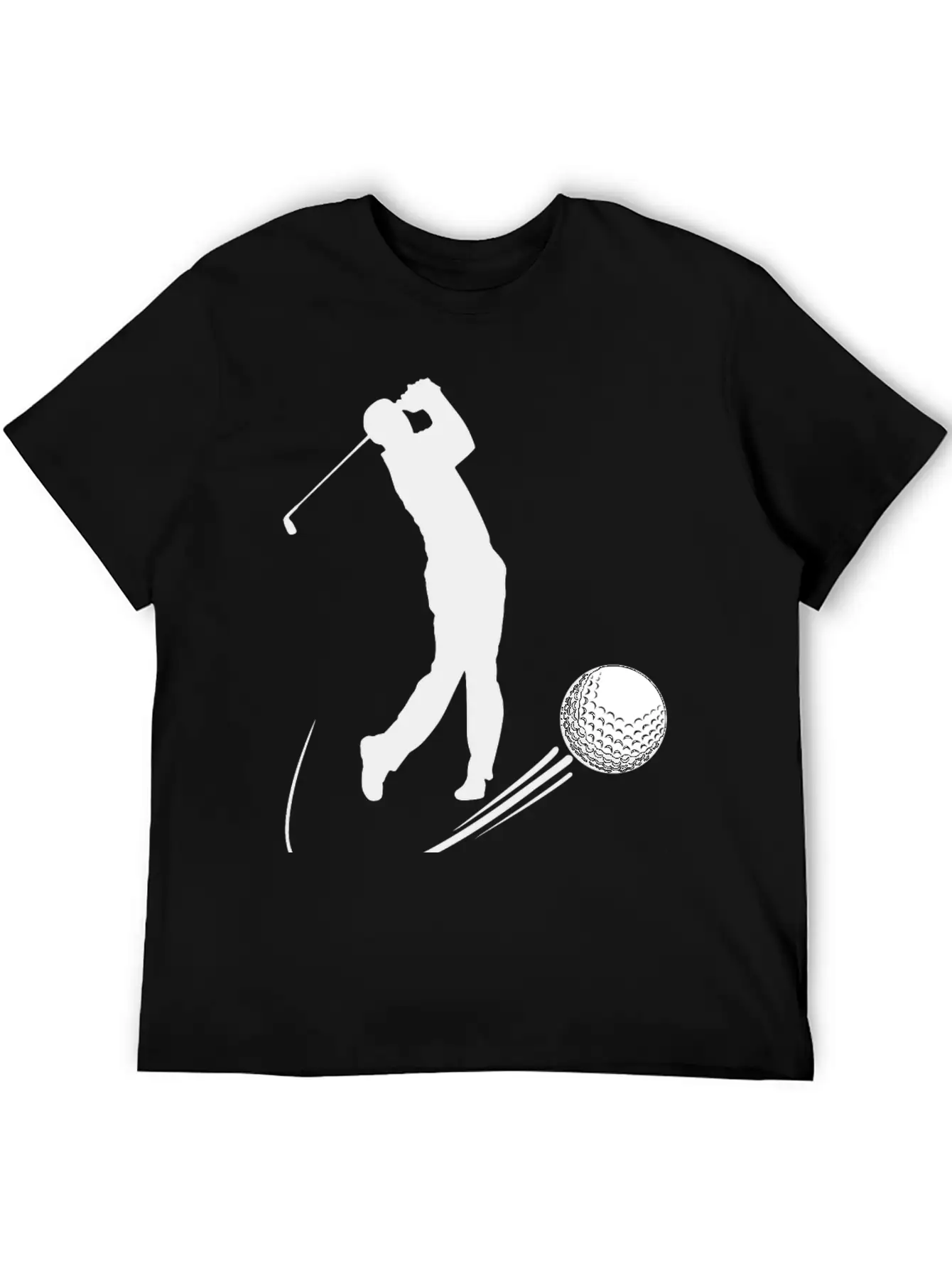 Golf Player Hits Ball Shadow Timeless Short Sleeve Tee – Comfy And Minimalist Design