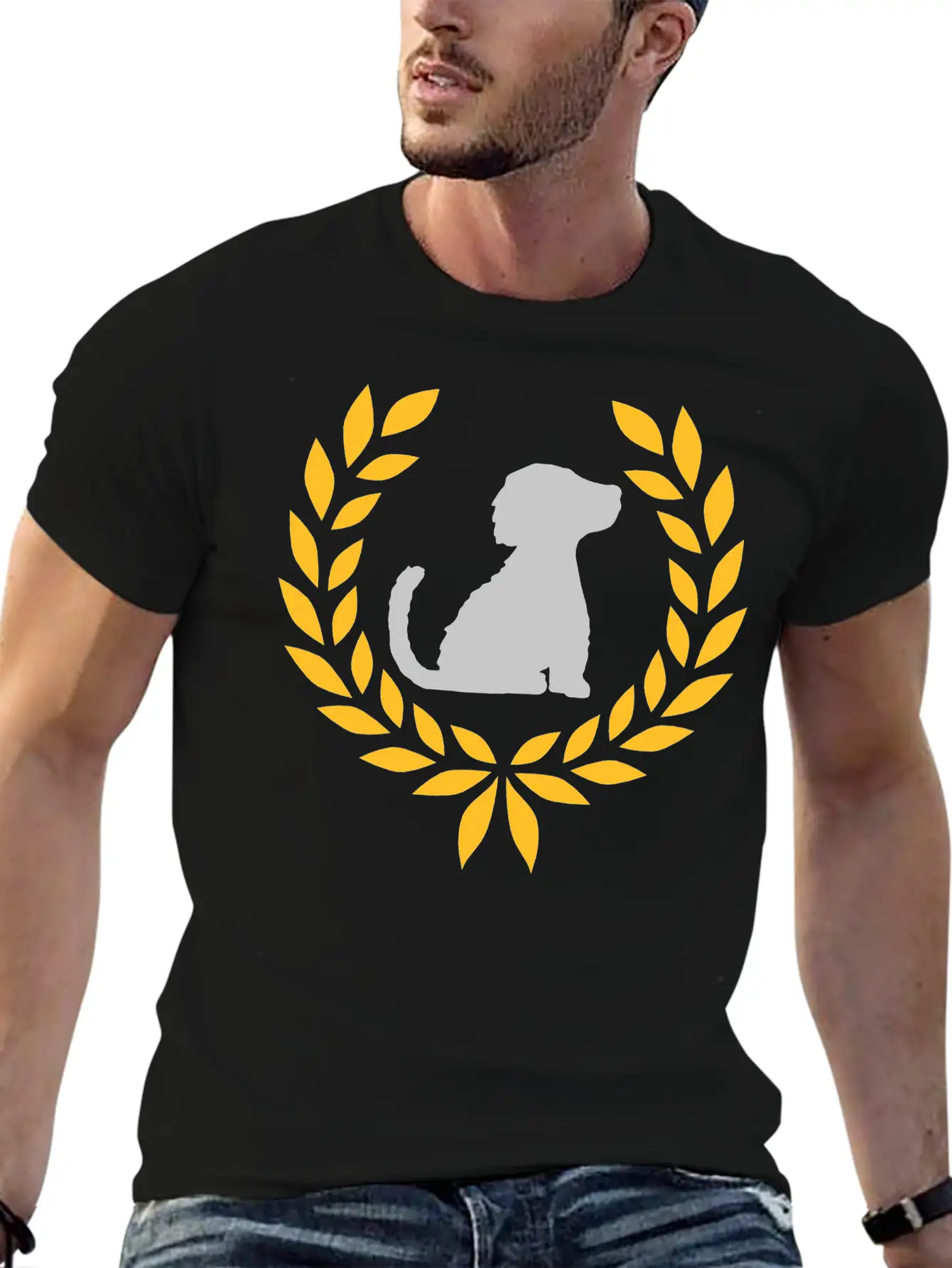 Good Dog Laurel Wreath Stylish Everyday T-Shirt – Unisex Basic Cotton Tee