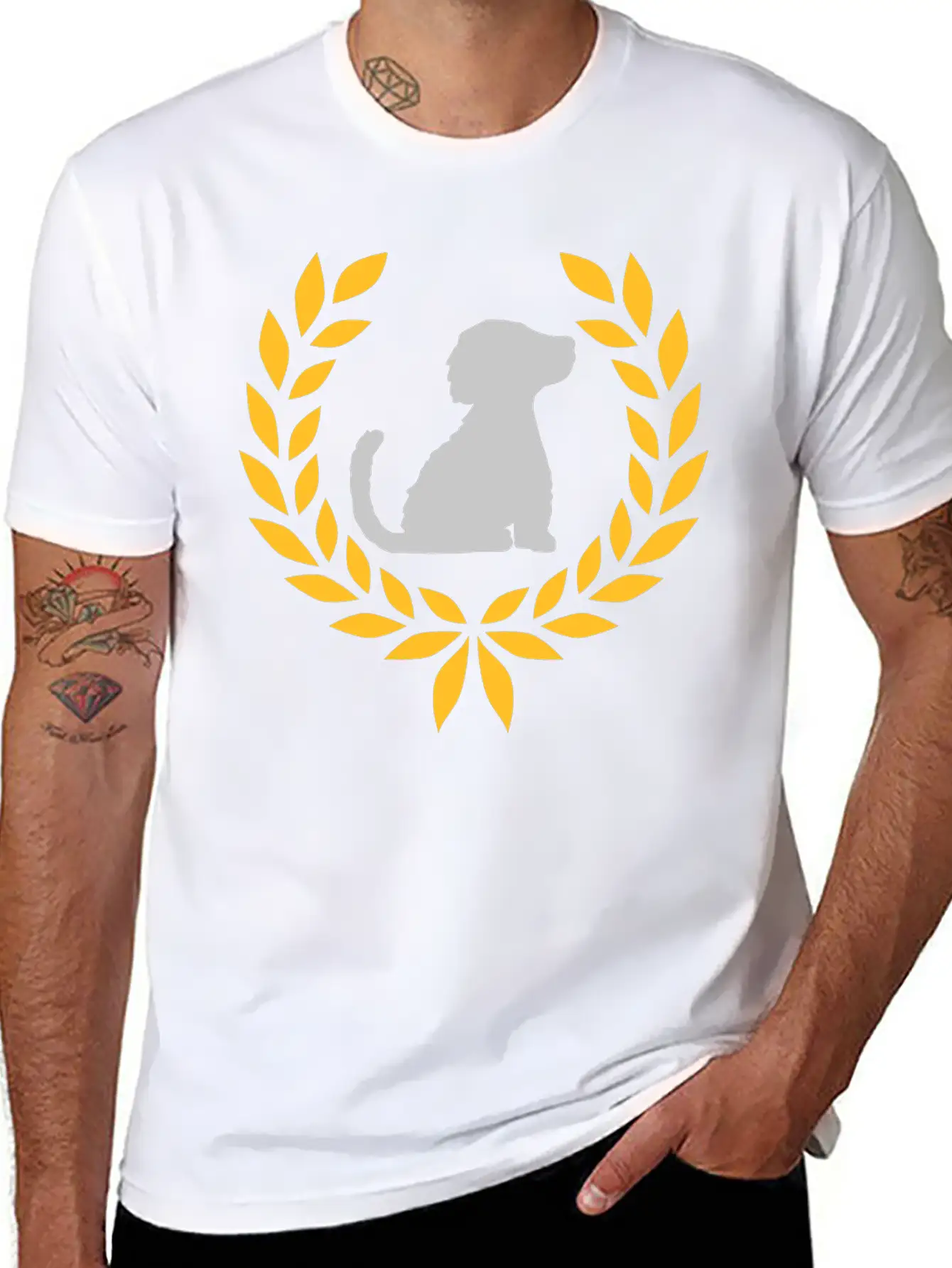 Good Dog Laurel Wreath Stylish Everyday T-Shirt – Unisex Basic Cotton Tee