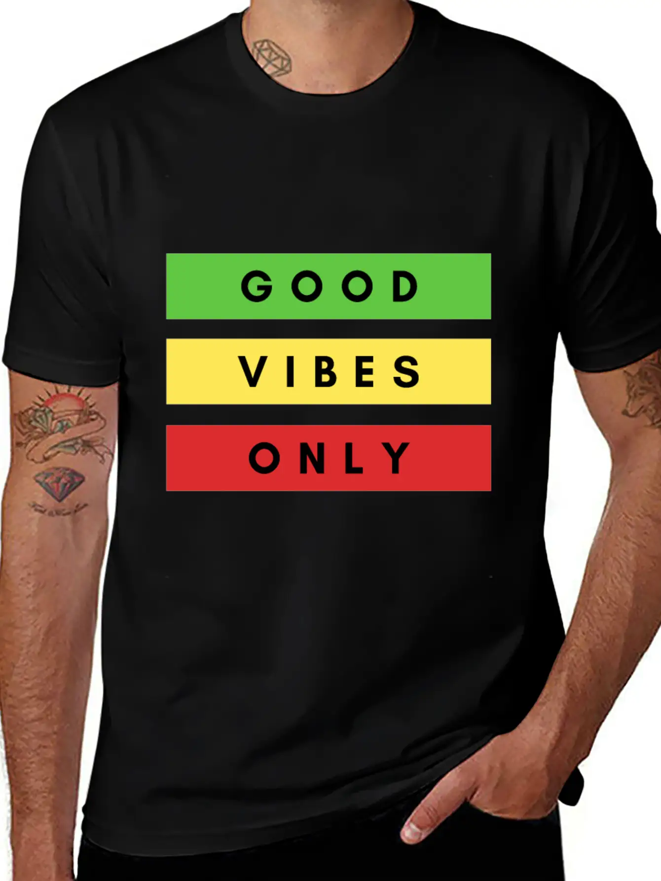 Good Vibes Only Rasta Dancehall Jamaica Chill Out Unisex Short Sleeve Soft Cotton T-Shirt – Casual Everyday Wear