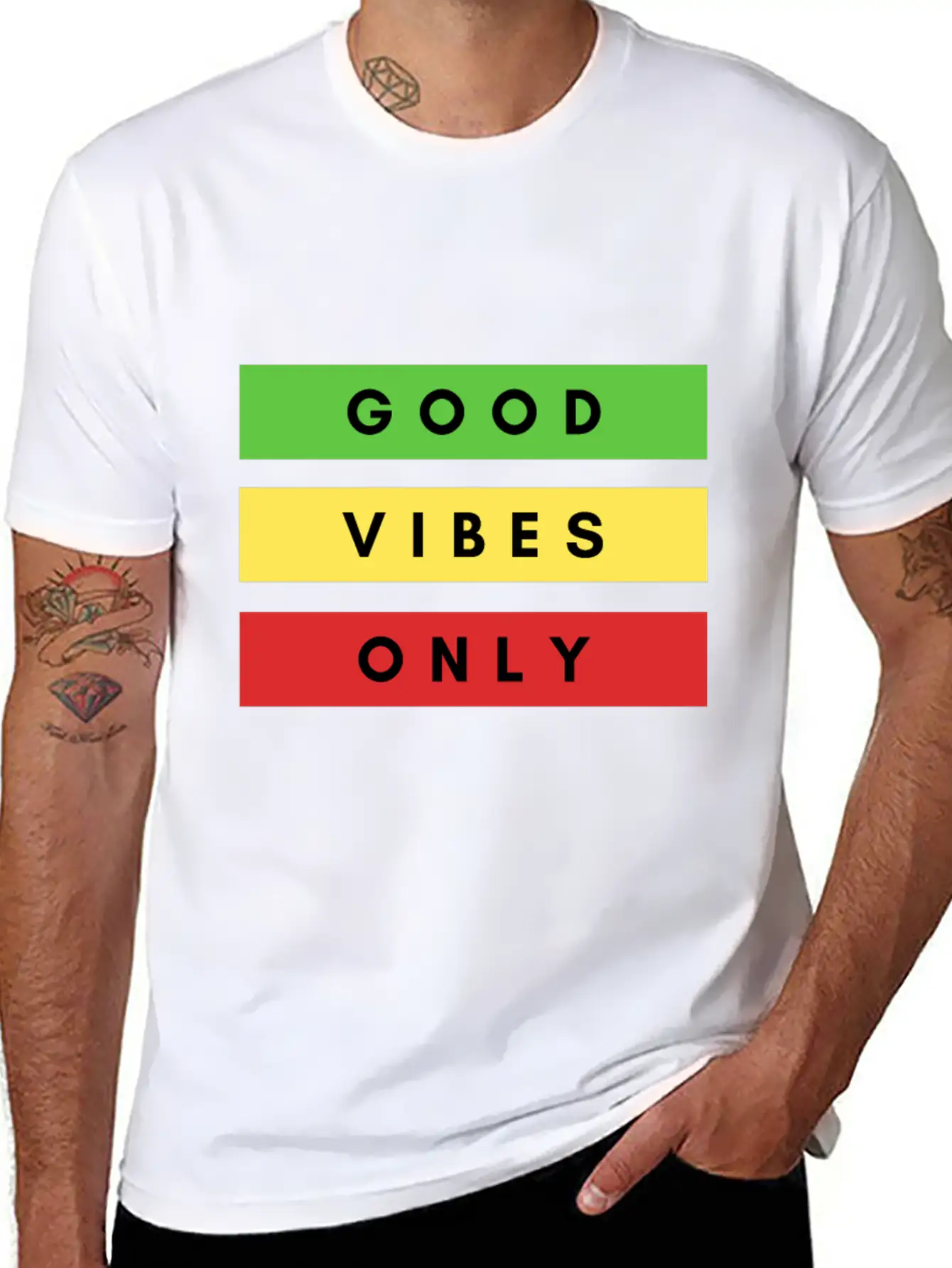 Good Vibes Only Rasta Dancehall Jamaica Chill Out Unisex Short Sleeve Soft Cotton T-Shirt – Casual Everyday Wear