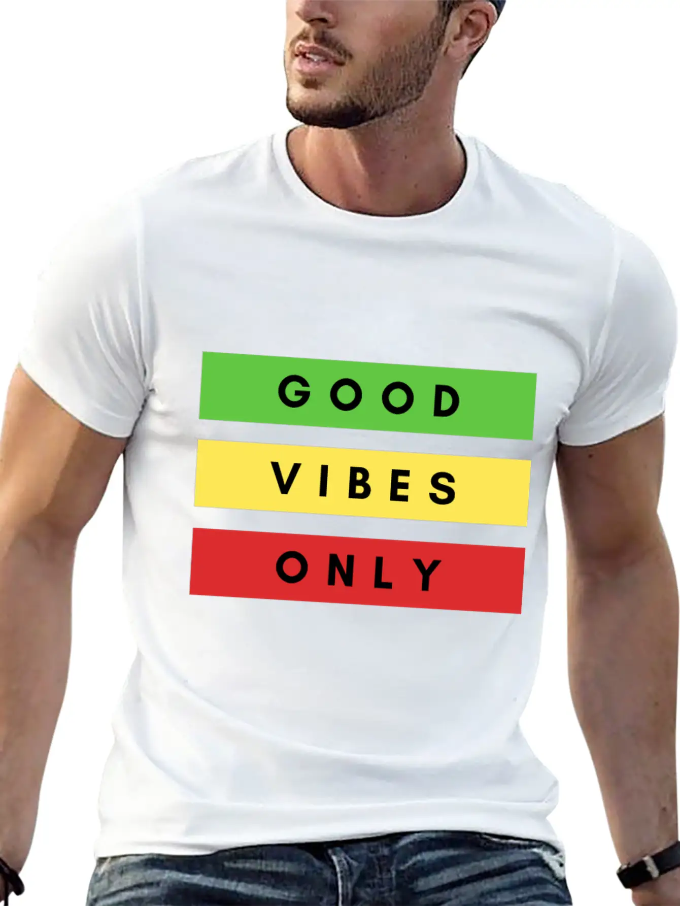 Good Vibes Only Rasta Dancehall Jamaica Chill Out Unisex Short Sleeve Soft Cotton T-Shirt – Casual Everyday Wear