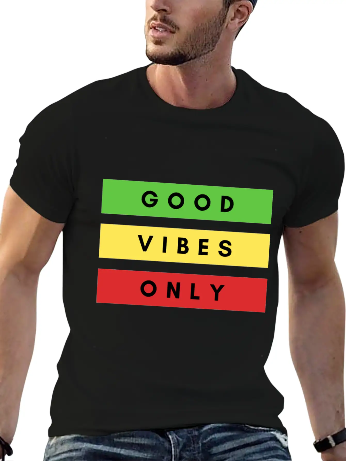Good Vibes Only Rasta Dancehall Jamaica Chill Out Unisex Short Sleeve Soft Cotton T-Shirt – Casual Everyday Wear