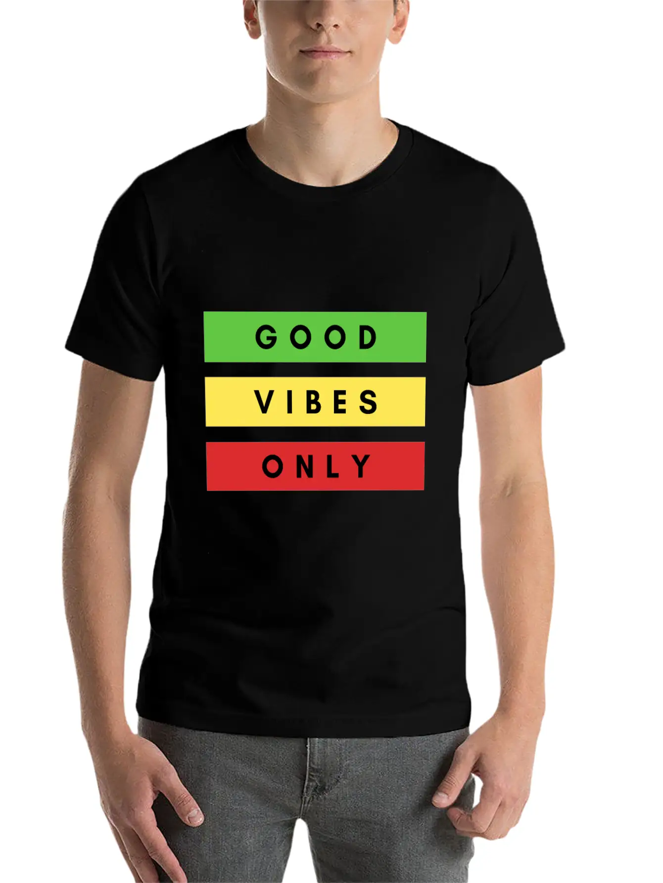 Good Vibes Only Rasta Dancehall Jamaica Chill Out Unisex Short Sleeve Soft Cotton T-Shirt – Casual Everyday Wear